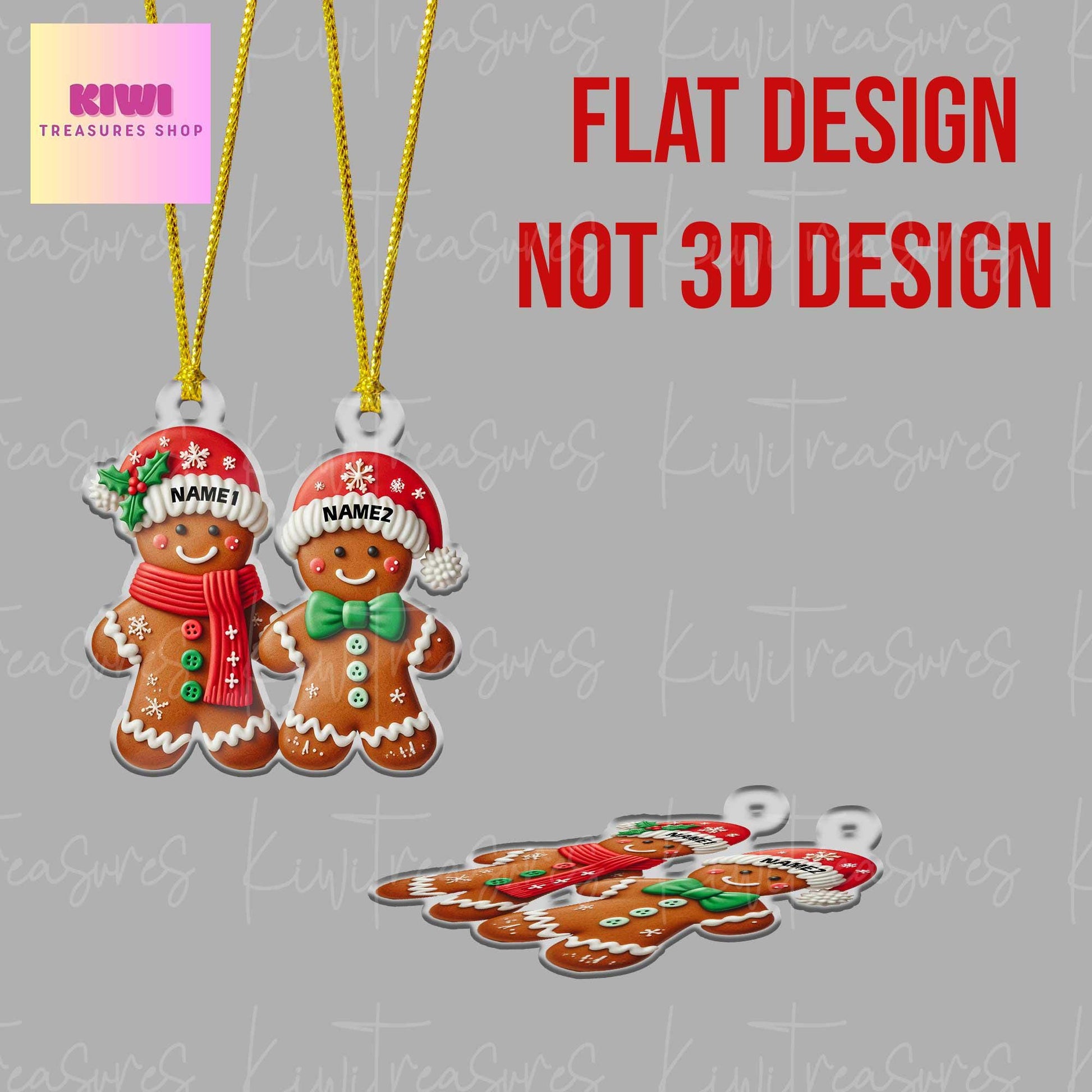 Gingerbread Couple Christmas Ornament, Xmas Tree Decor, Christmas gift, Gingerbread Lovers Gift, First Christmas Ornament Couple 2024