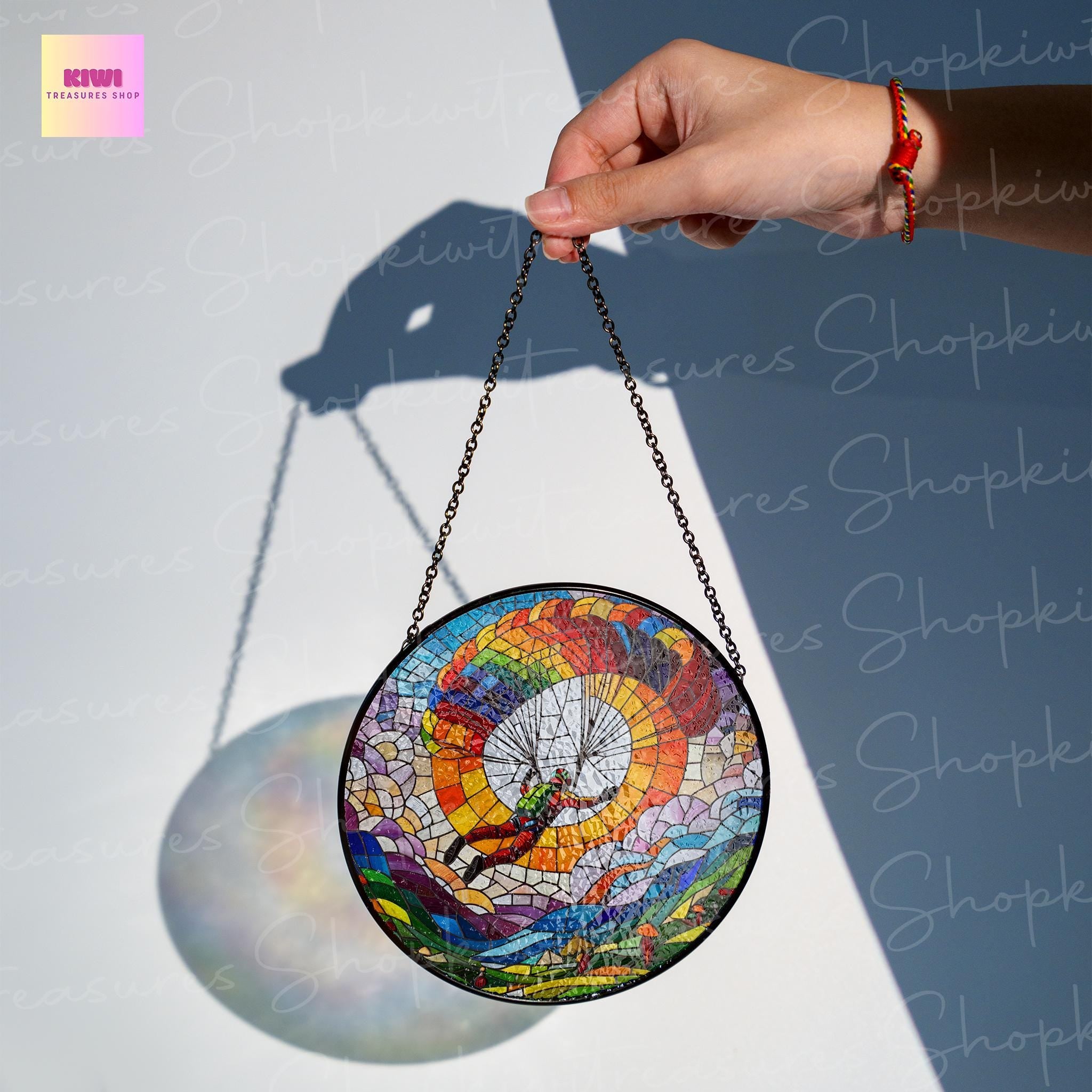 SkyDiving Glass SunCatcher Sky Diving lover Window Hanging Home Decoration SkyDiver Gifts Parachute Outdoor hobby idea gift