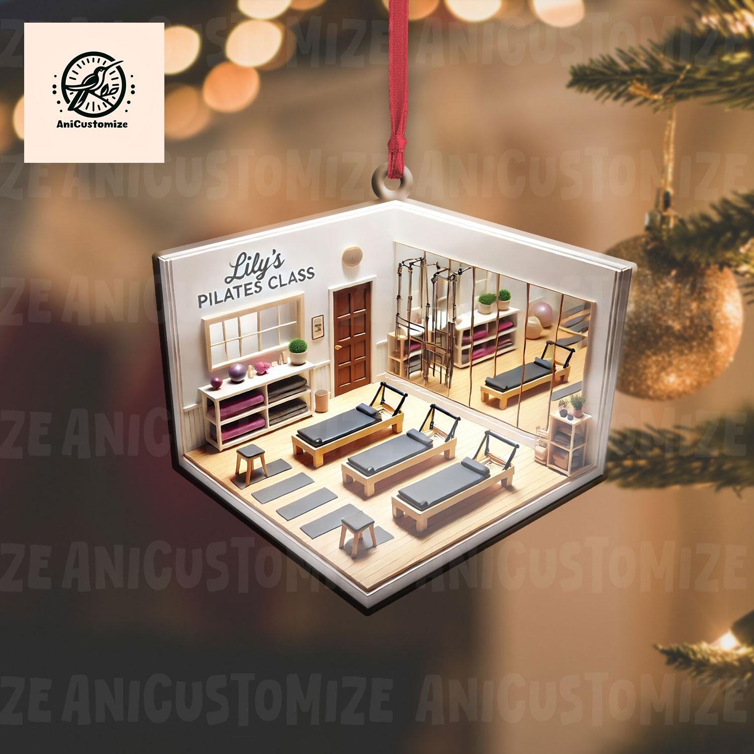 Personalized Pilates Teacher Ornament: 2D Acrylic Keepsake