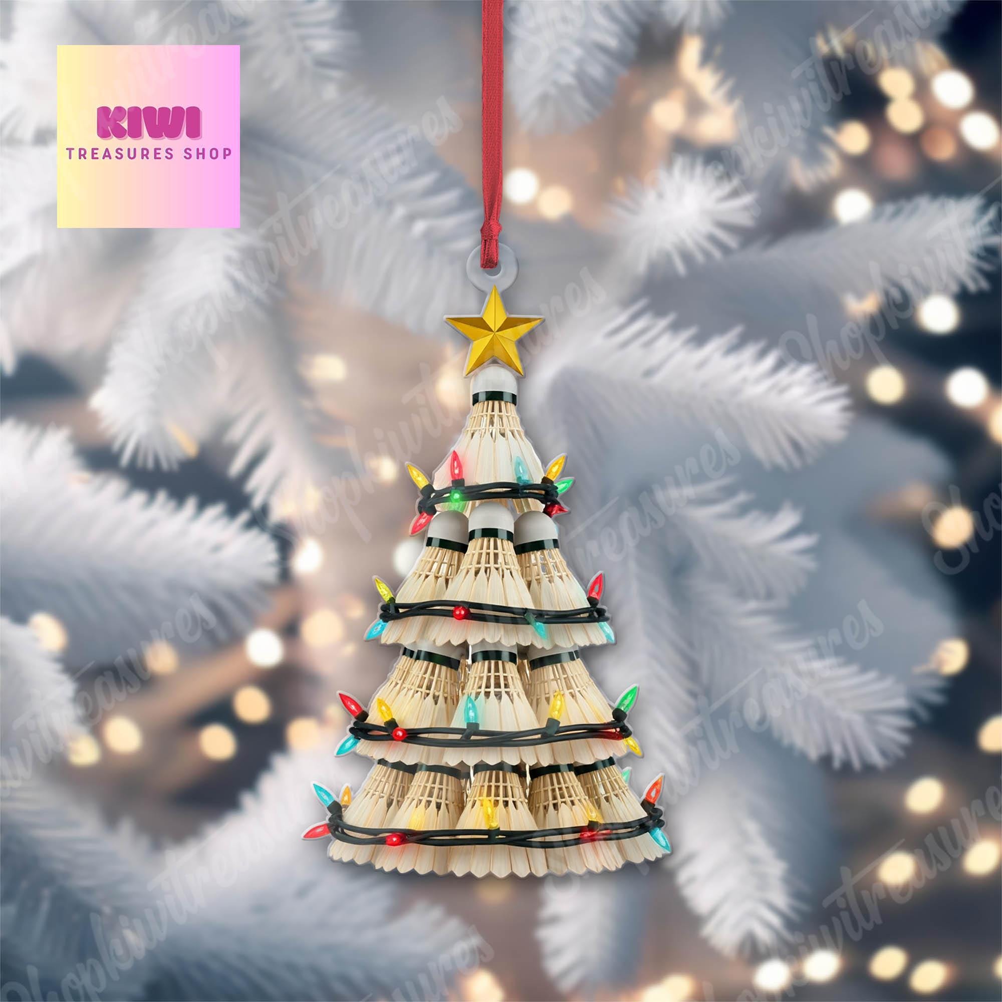 Badminton Christmas tree Ornament, 2d FLAT Badminton ornament, Badminton  ornament, gift for her, sport lover gift