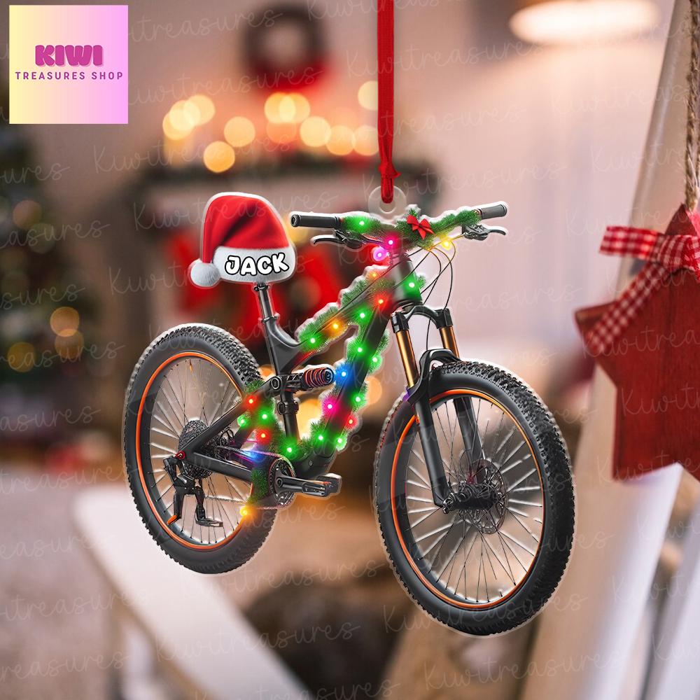 Personalized bicycle Christmas Ornament, 2d FLAT ornament,Cycling Ornament, Bicycle Gift, Christmas Gift For Bicycle Rider, Bike Ornament