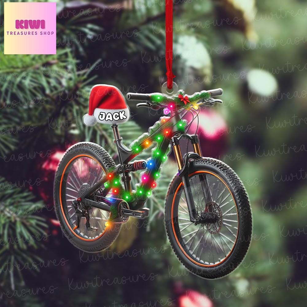 Personalized bicycle Christmas Ornament, 2d FLAT ornament,Cycling Ornament, Bicycle Gift, Christmas Gift For Bicycle Rider, Bike Ornament