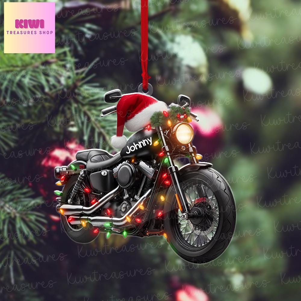 Custom Motorbike Ornament, 2D Flat ornament,speed lover, racing lover christmas idea gift, Funny motorbike christmas hanging