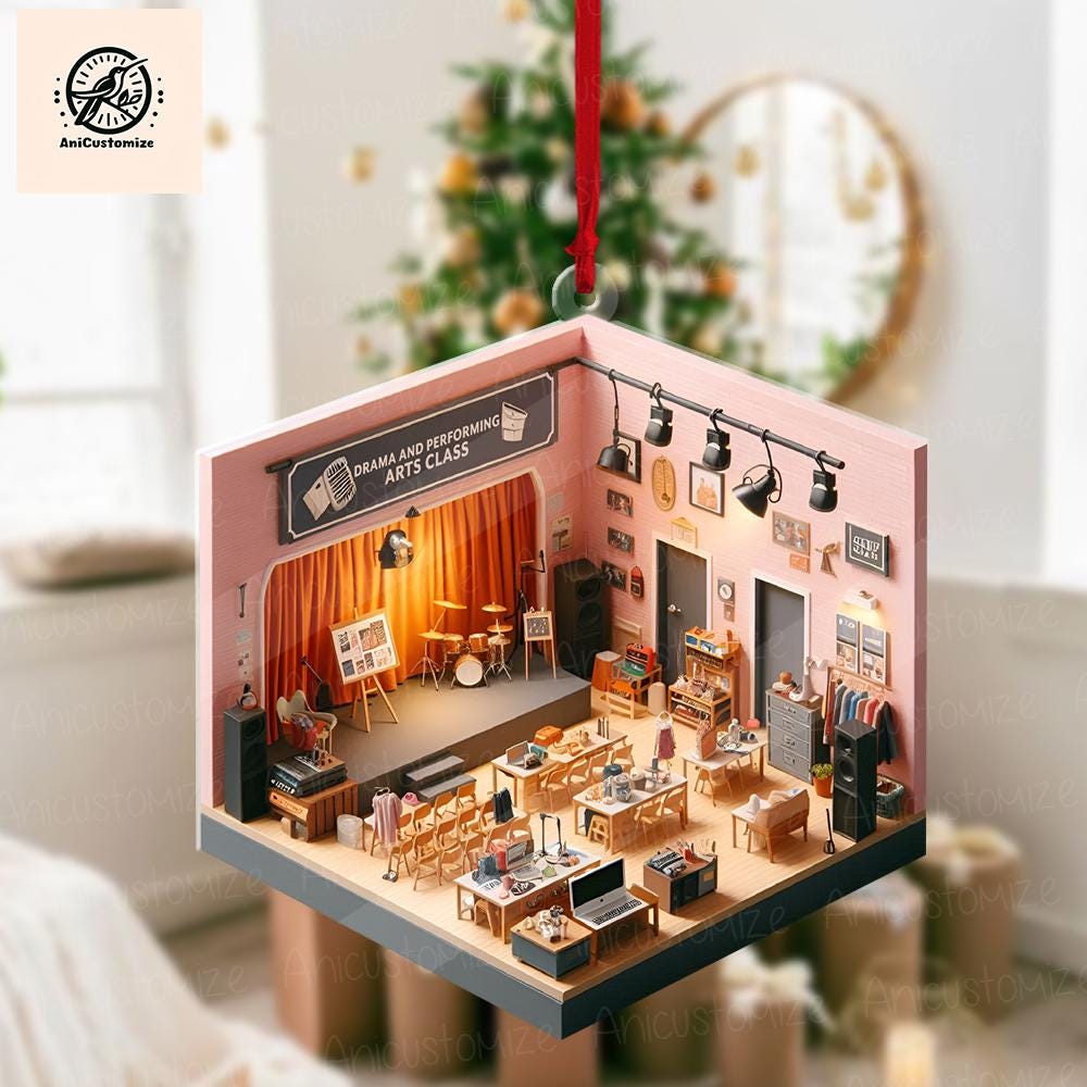 2D FLAT Drama And Perfoming Arts Class Ornament, Christmas Class Ornament, Drama Ornament, Perfoming Class Ornament, Gift For Actor/ Actress