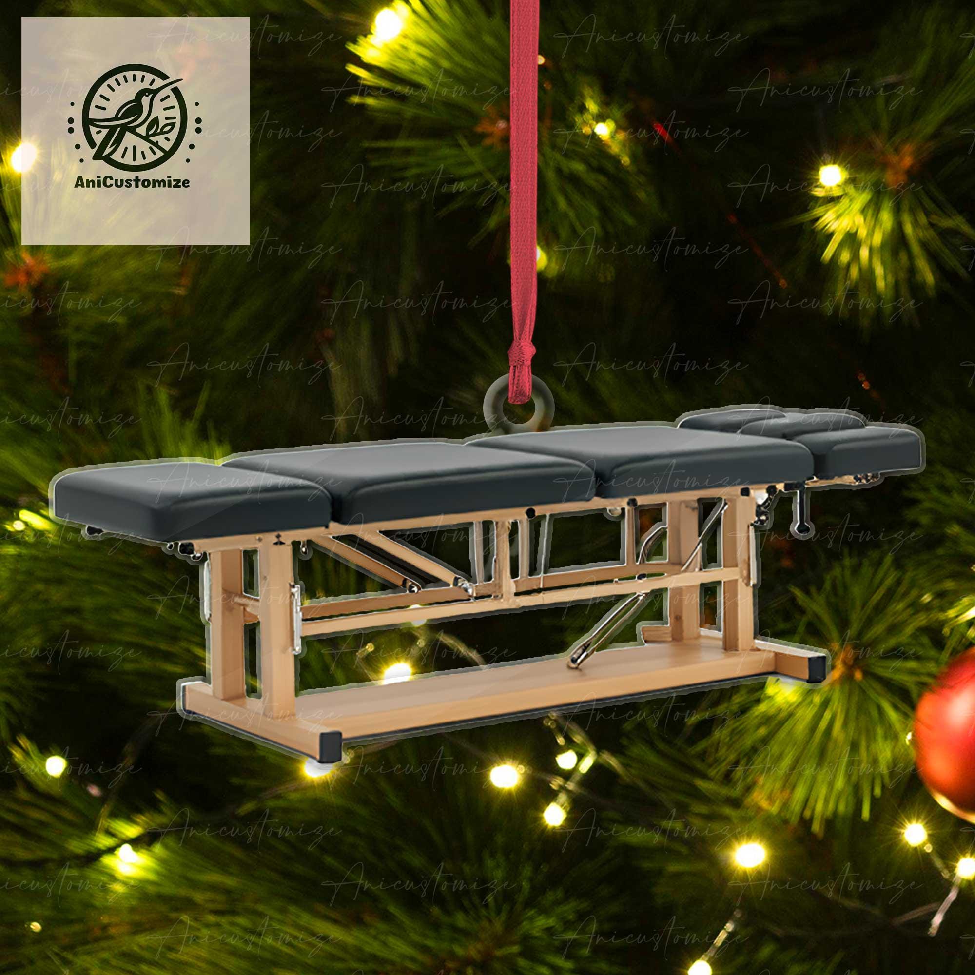 2D FLAT Chiropractic Table Ornament, Xmas Chiropractor Gift, Christmas Gift For Doctor, Bone Doctor Gift, Dr Gift, Xmas Tree Hanging