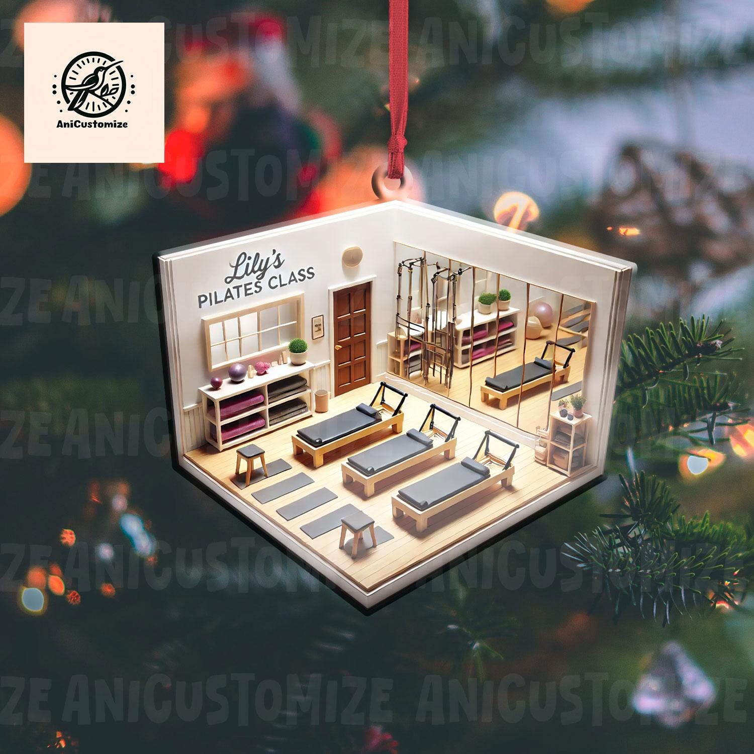 Personalized Pilates Teacher Ornament: 2D Acrylic Keepsake