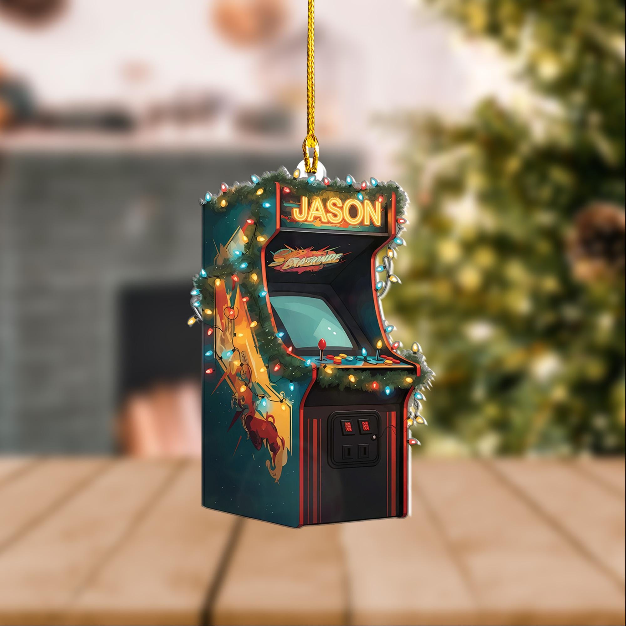 Personalized Arcade Game ornament, gaming gear ornament, xmas gift for gamer, Arcade Game gamer ornament, gaming lovers gift