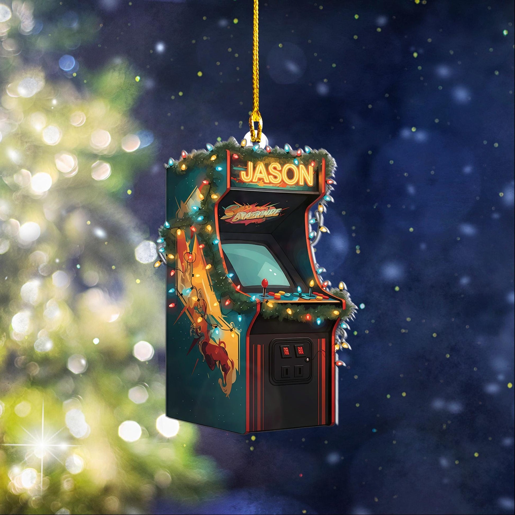 Personalized Arcade Game ornament, gaming gear ornament, xmas gift for gamer, Arcade Game gamer ornament, gaming lovers gift
