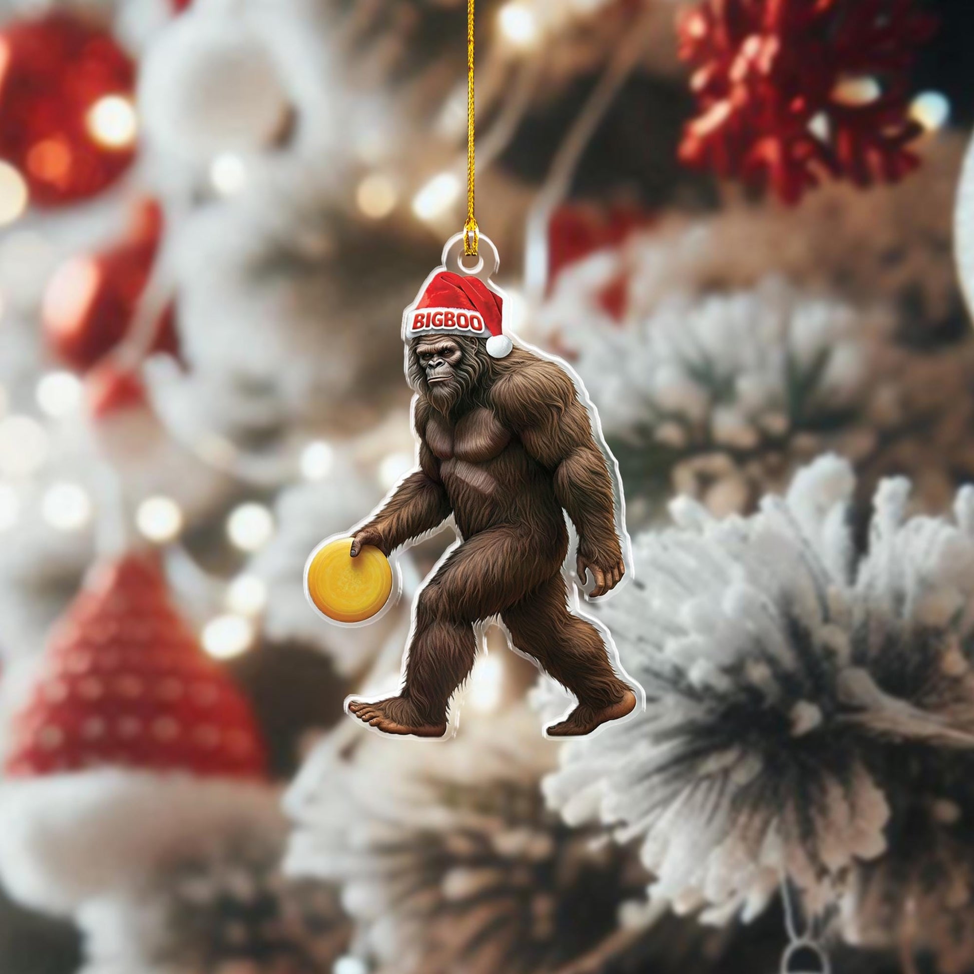 Personalized disc Golf bigfoot FLAT Ornament, 2d Flat golf ornament, Christmas decor, golfer idea gift, disc golf lovergift, gift for dad