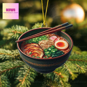 Ramen FLAT Ornament, Japanese food ornament, christmas tree hanging, mukkbang lover gift, FLAT 2d ornament, ramen noodles