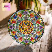 Celtic Knot Floral Glass SunCatcher Celtic Witches Knot Window hanging Wiccan Protection Charm Home Decoration Pagan Solstice gift decor