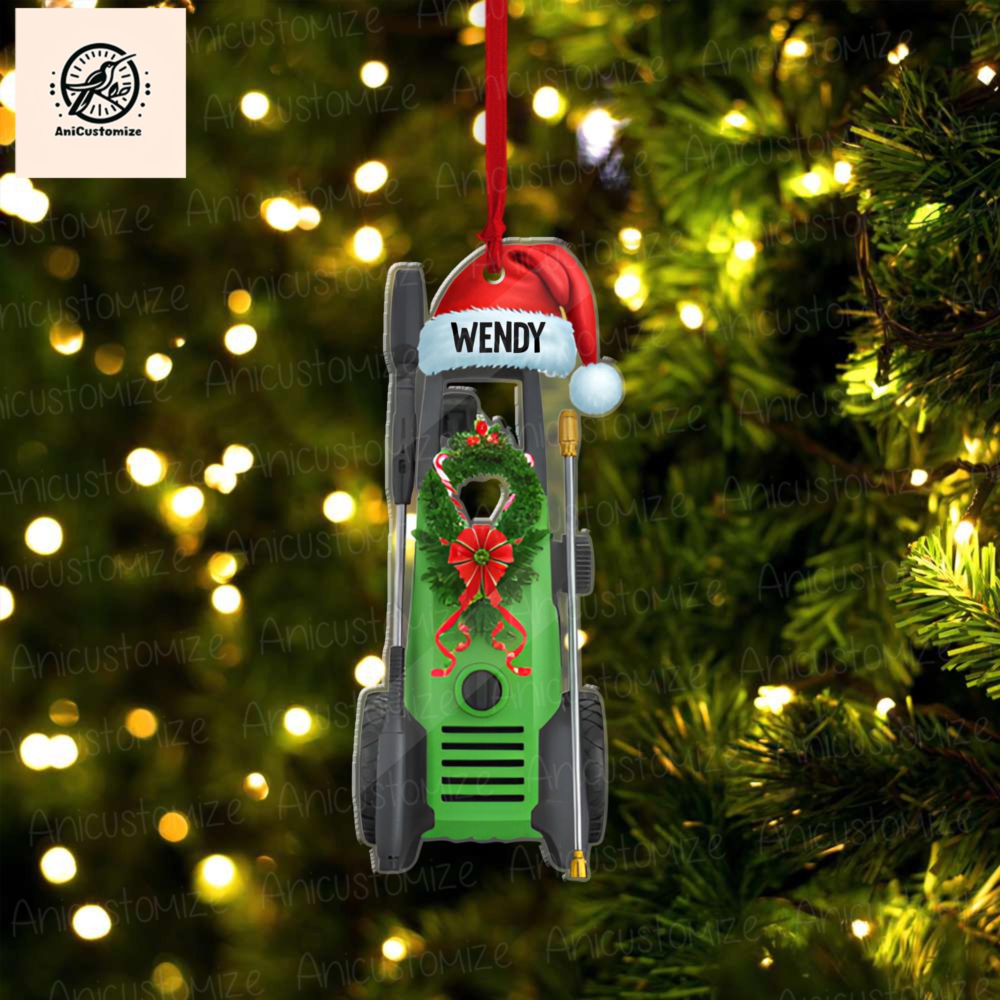 Personalized Pressure Washer 2D FLAT Ornament, Car Washer Ornament, Car Detailer Decor, Christmas Car Washer, Christmas Tree Decor