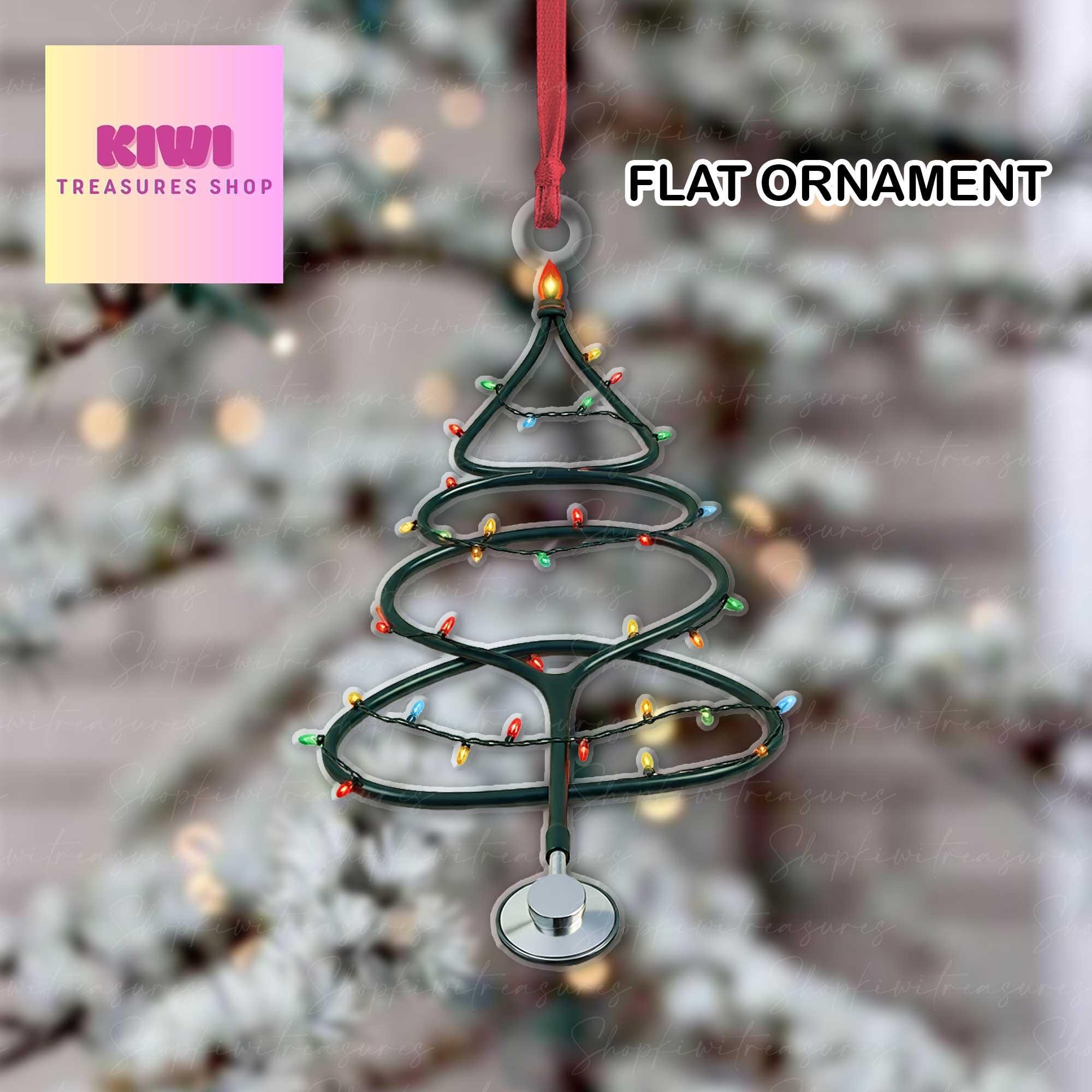 Stethoscope christmas tree 2D FLAT ornament, Nurse grad gift, 2024  Ornament nurse doctor Gift , NOT 3d, nurse idea gift, exchange gift