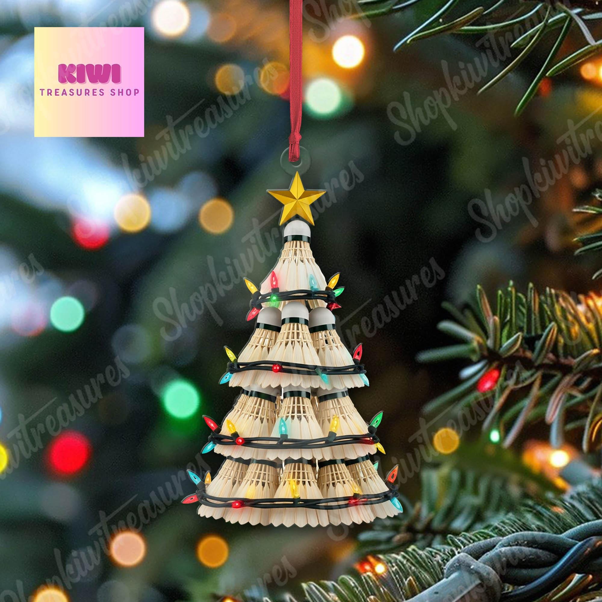 Badminton Christmas tree Ornament, 2d FLAT Badminton ornament, Badminton  ornament, gift for her, sport lover gift