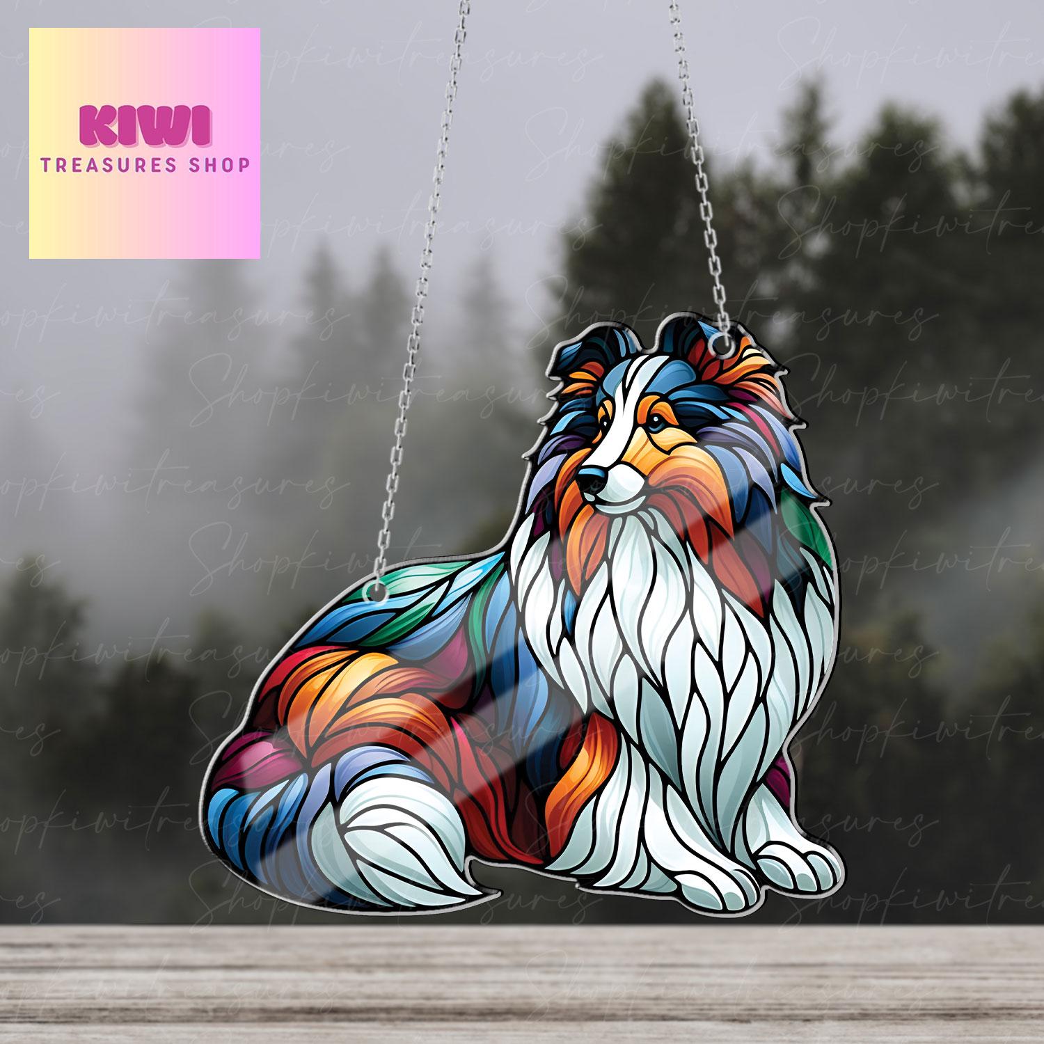 Sheltie dog Acrylic Window Hanging, Shetland dog Mom gift, NOT Suncatcher, Cute dog, memorial gift, sheltie dog lover