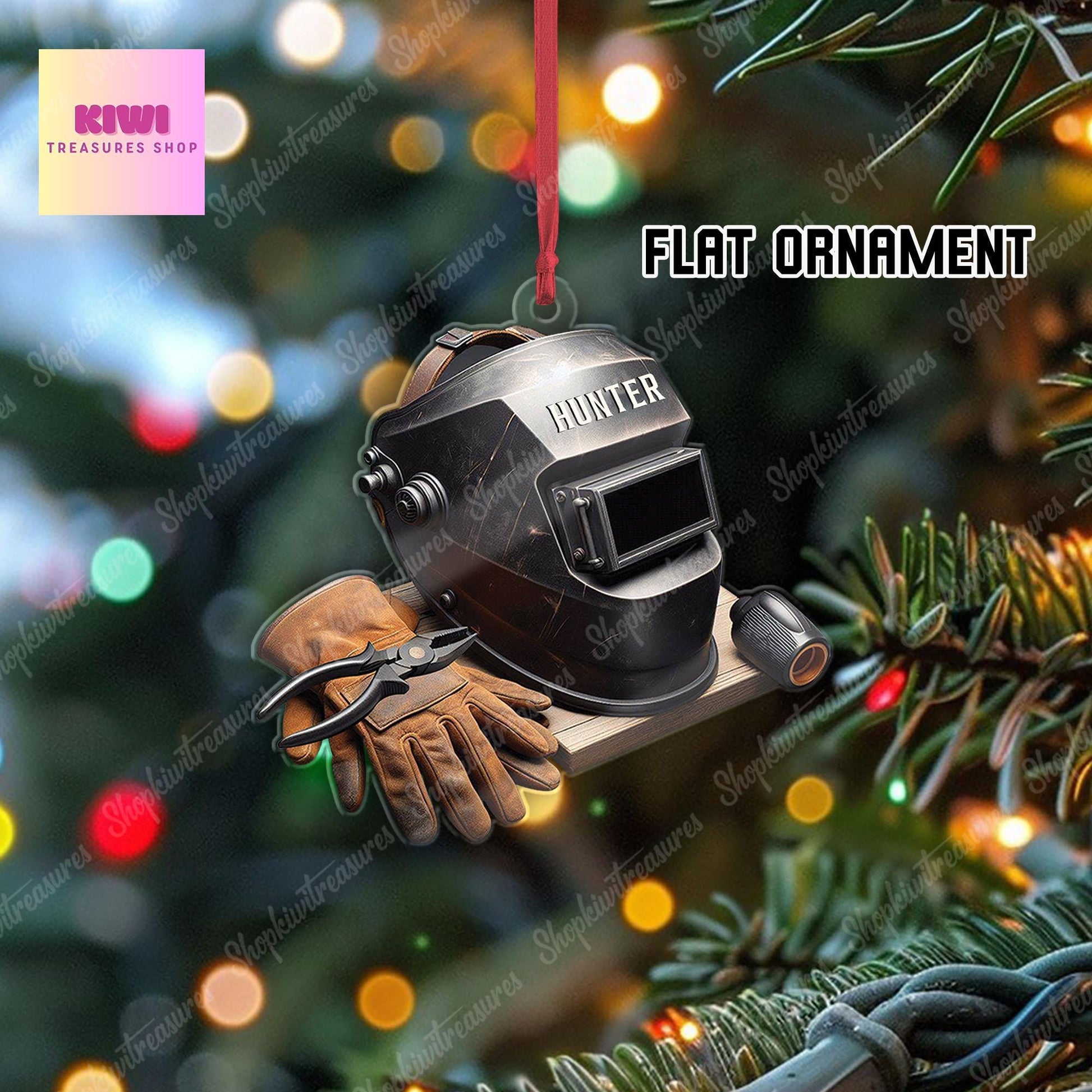 Custom Welder Mask Acrylic Ornament, 2d Flat Ornament, Welder ornament, Welding supplies ornament, gift for welder, gift for dad