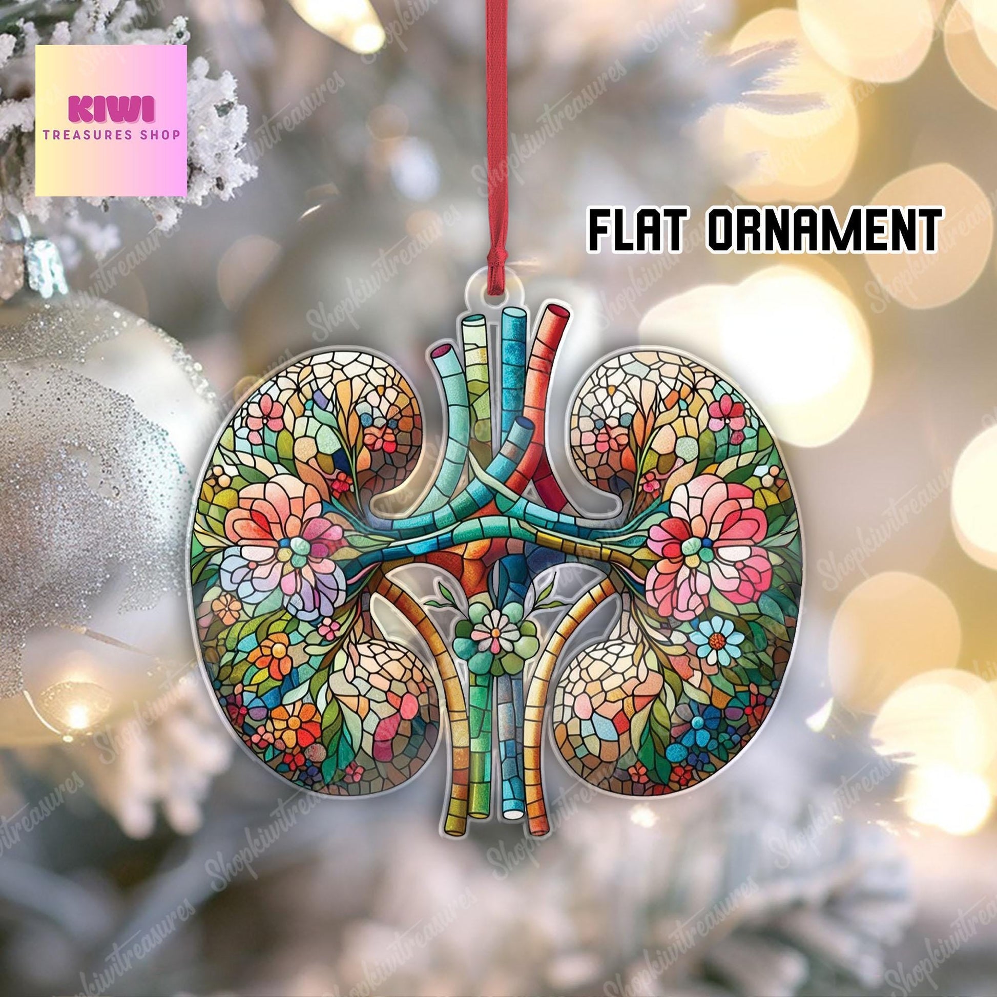 Anatomical kidneys Ornament, Flat 2D kidneys ornament, gift for Dialysis Nurse, Double Kidney ornament, Kidney Nurse, nurse crew gift