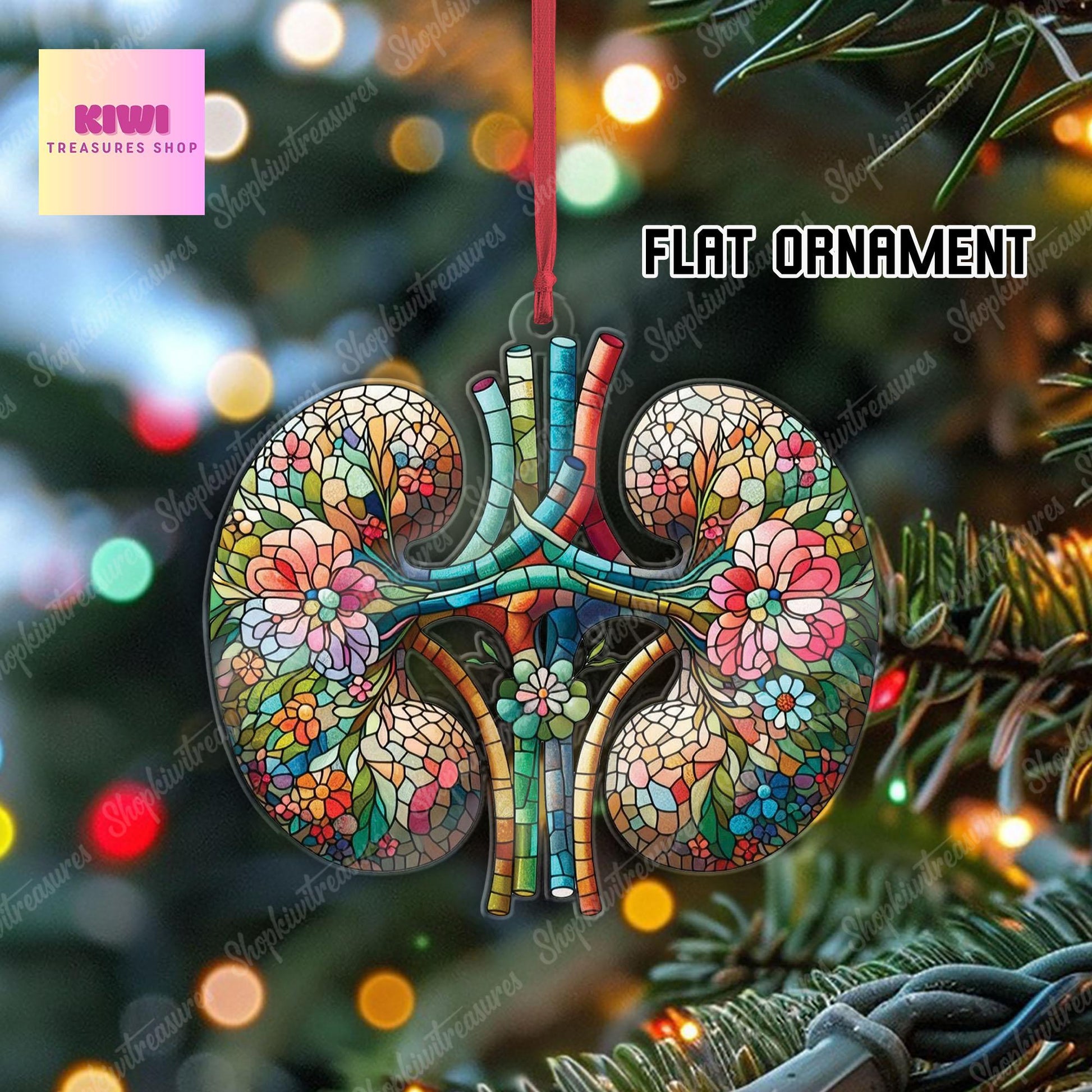 Anatomical kidneys Ornament, Flat 2D kidneys ornament, gift for Dialysis Nurse, Double Kidney ornament, Kidney Nurse, nurse crew gift