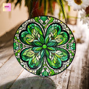 Shamrock clover GLASS Suncatcher Hanging, Ireland Wall Art, Window Hanging, Indoor Decor, Irish window decor, St Patrick day decor