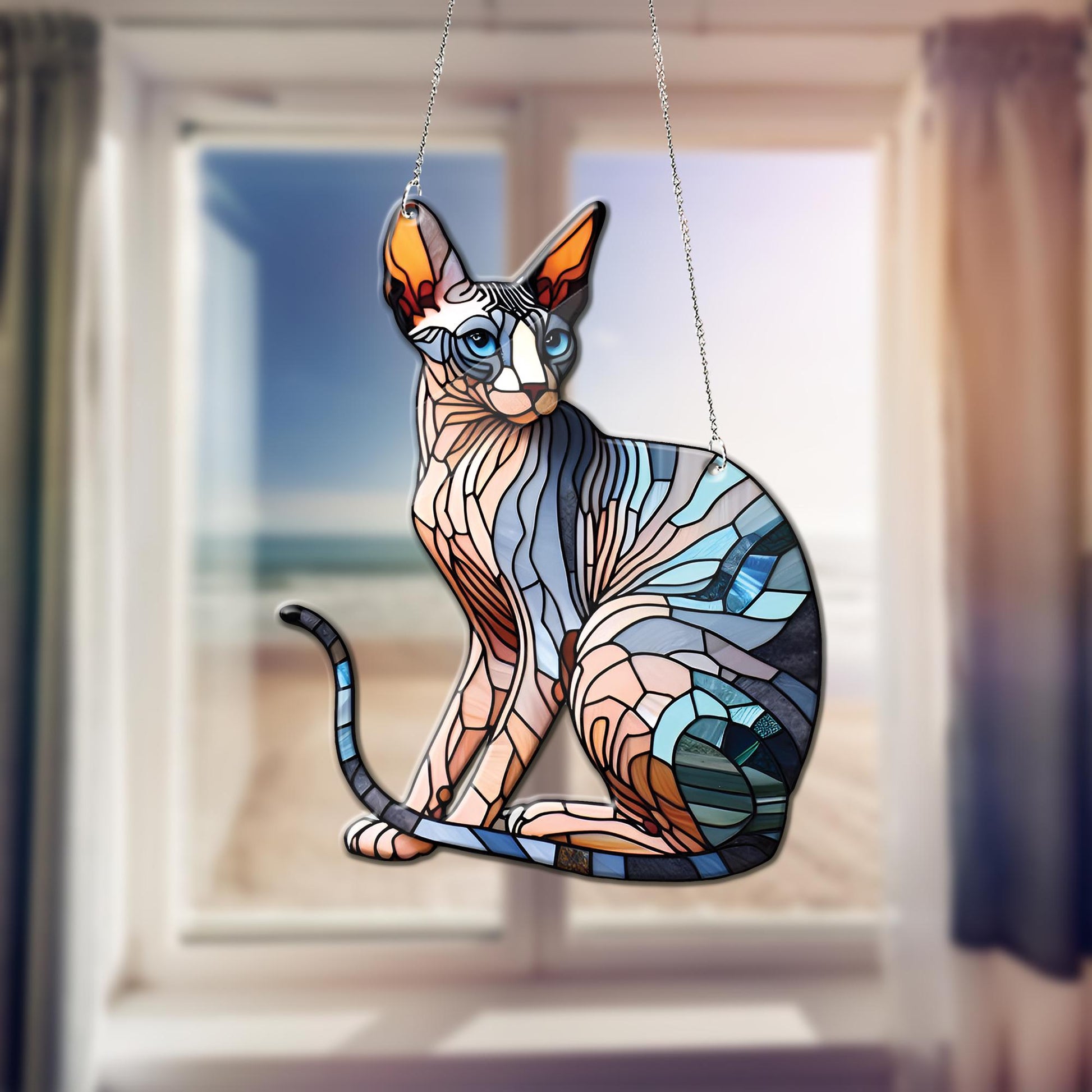 Sphynx cat Acrylic Window Hanging, Cat Mom gift, Cat lover, sphynx owner gift, memorial idea gift, window decoration, not glass
