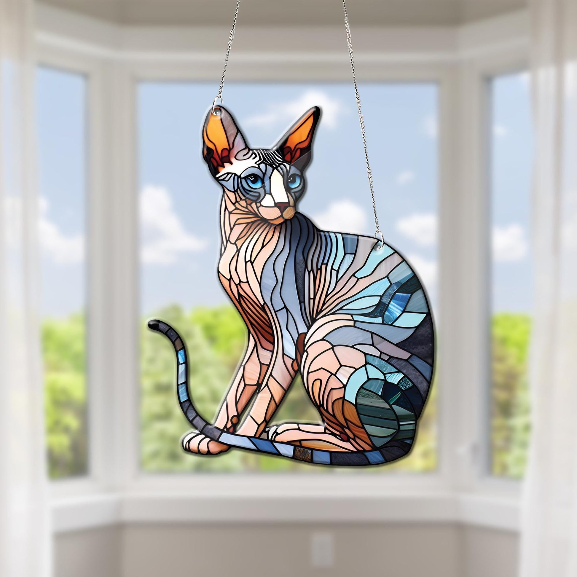 Sphynx cat Acrylic Window Hanging, Cat Mom gift, Cat lover, sphynx owner gift, memorial idea gift, window decoration, not glass