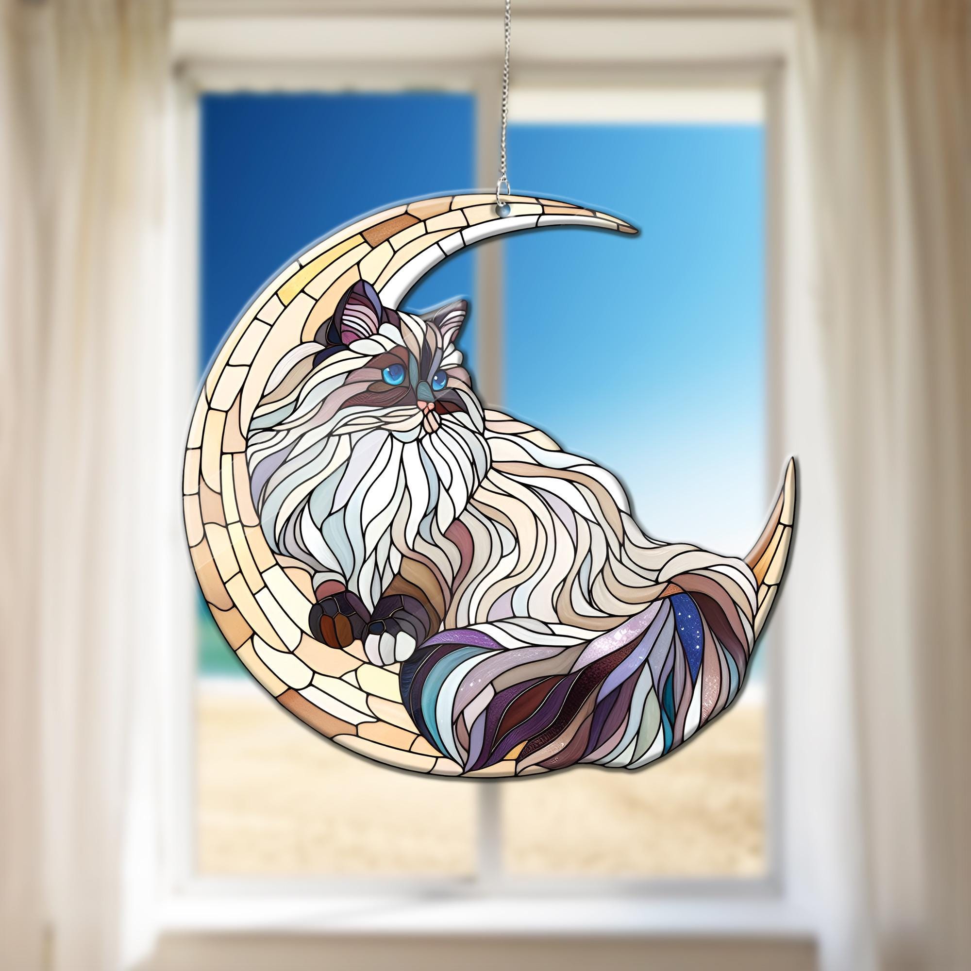 Ragdoll cat Acrylic Window Hanging, Cat Mom gift, Cat lover, ragdoll owner gift, memorial idea gift, window decoration, not glass