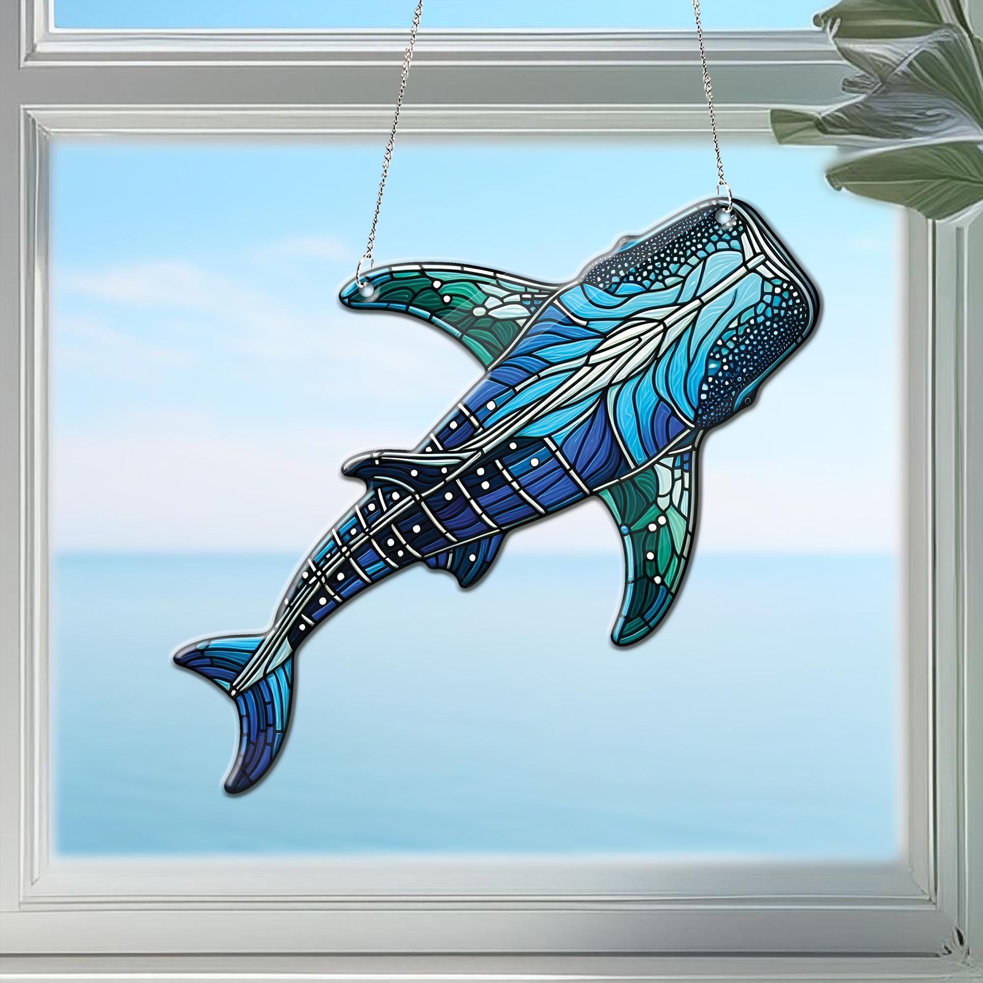 Whale Shark ACRYLIC window hanging, Whale Window Hangings, Nature, NOT suncatcher, Gift For Her, Home Decor, Sea animal, not glass