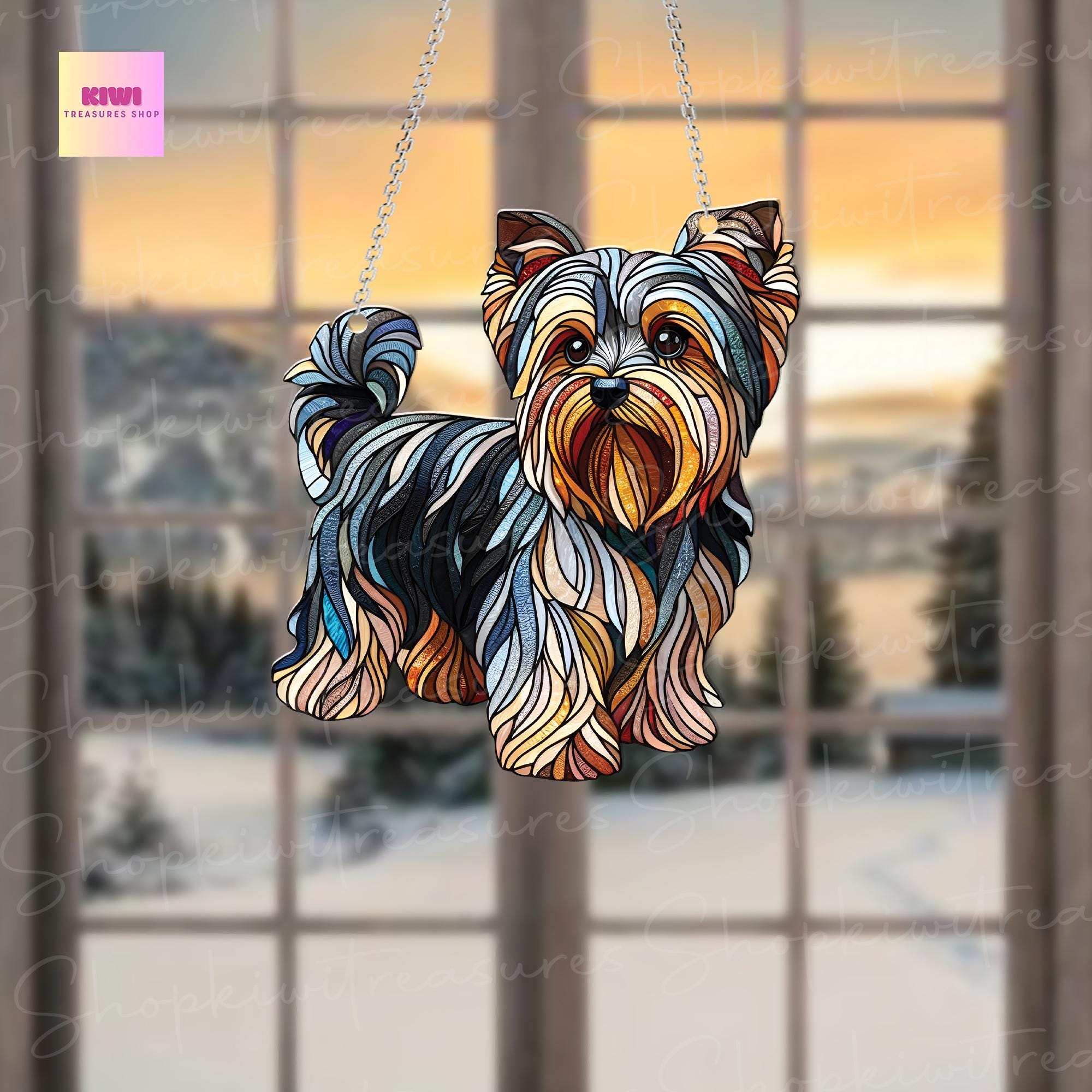 Yorkshire Terrier dog Acrylic Window Hanging, yorkshire terrier dog Mom gift, NOT Suncatcher, Cute dog, memorial gift, dog owner gift
