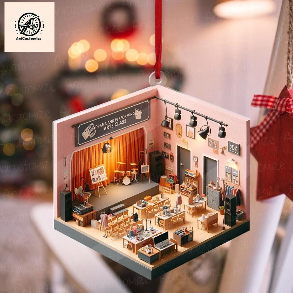 2D FLAT Drama And Perfoming Arts Class Ornament, Christmas Class Ornament, Drama Ornament, Perfoming Class Ornament, Gift For Actor/ Actress