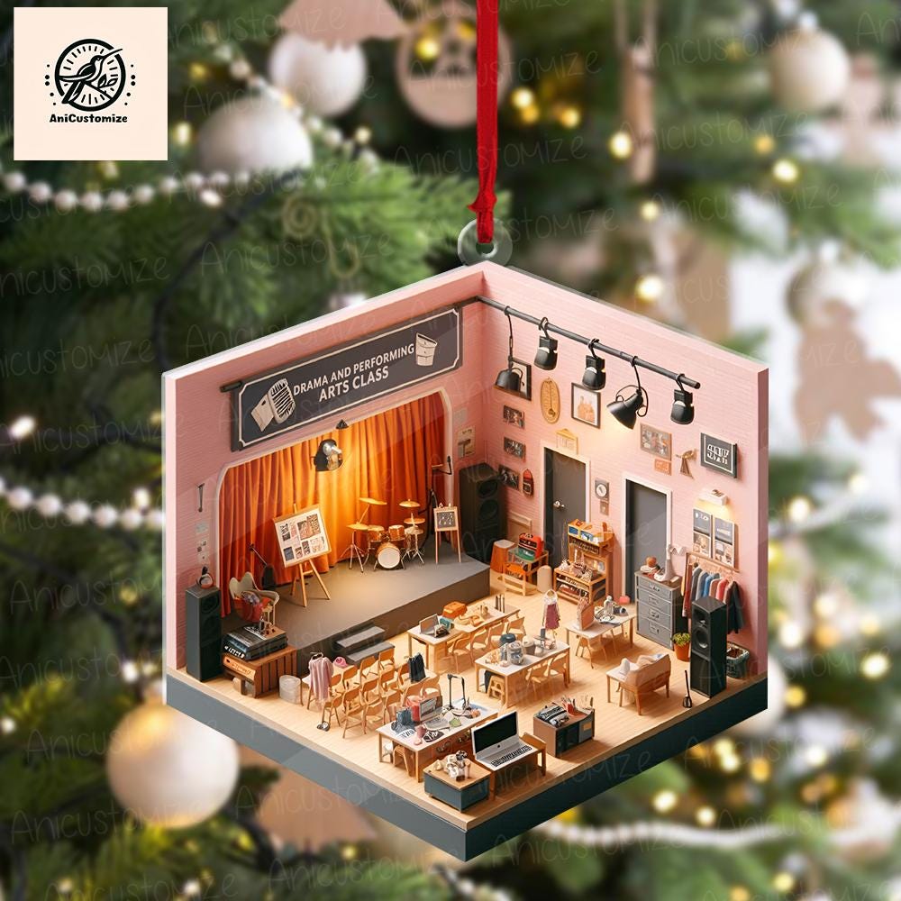 2D FLAT Drama And Perfoming Arts Class Ornament, Christmas Class Ornament, Drama Ornament, Perfoming Class Ornament, Gift For Actor/ Actress