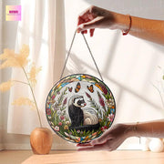 Ferret & Butterfly GLASS Sun Catcher | Cute Ferret Sun Catcher Ornament | Perfect Ferret Lovers Gift | Animal Lover Nature Artwork