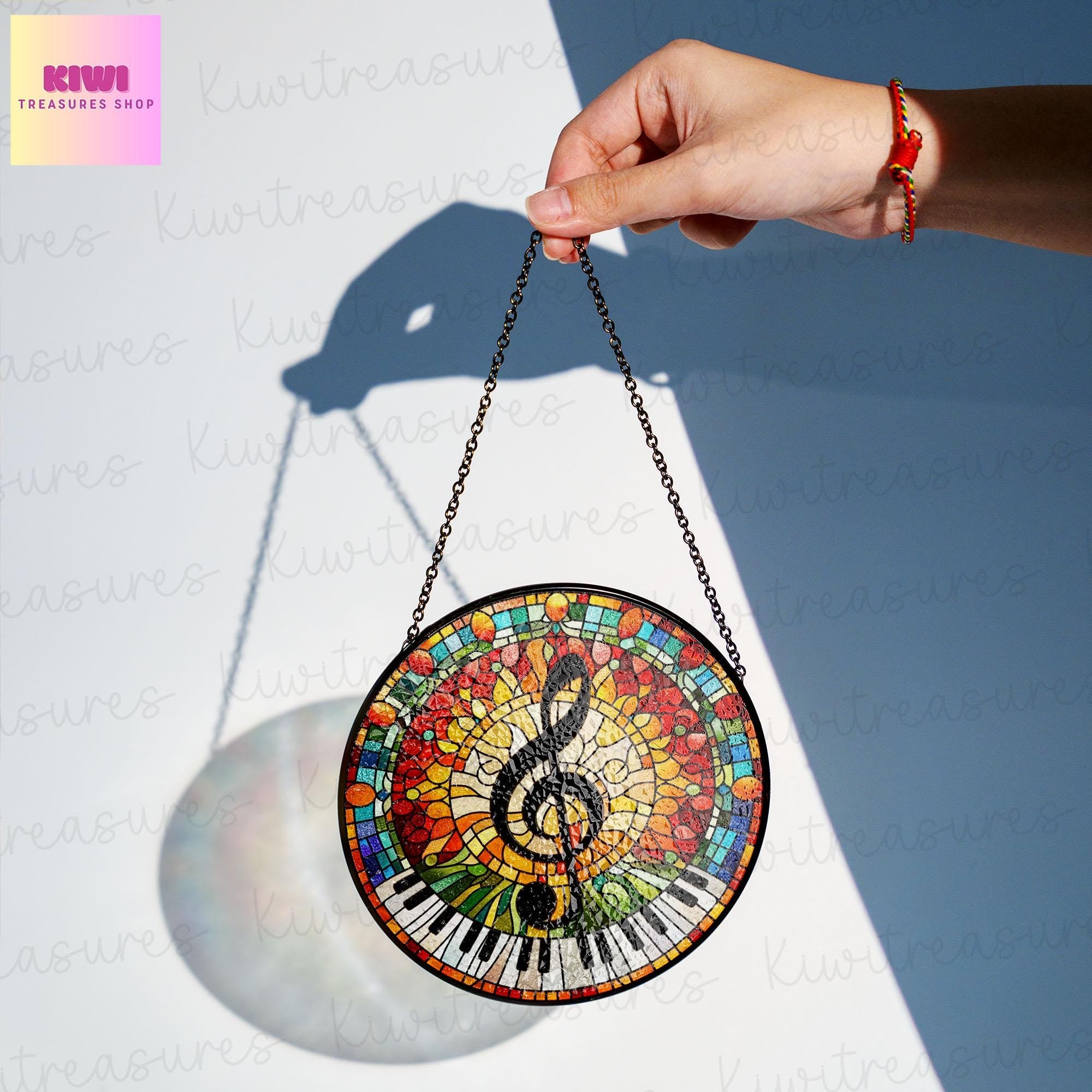 Piano Keyboard GLASS Suncatcher Hanging Pianist gift Window hanging Suncatcher ornament gift for musical Teacher home decoration