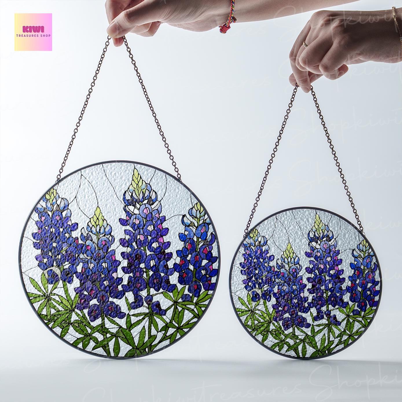 Birth Flower GLASS Suncatcher, Texas Bluebonnet  Suncatcher, Texas Bluebonnet Lover Decor, Flower Lover Gift, Mother's Day , Gift For Mom