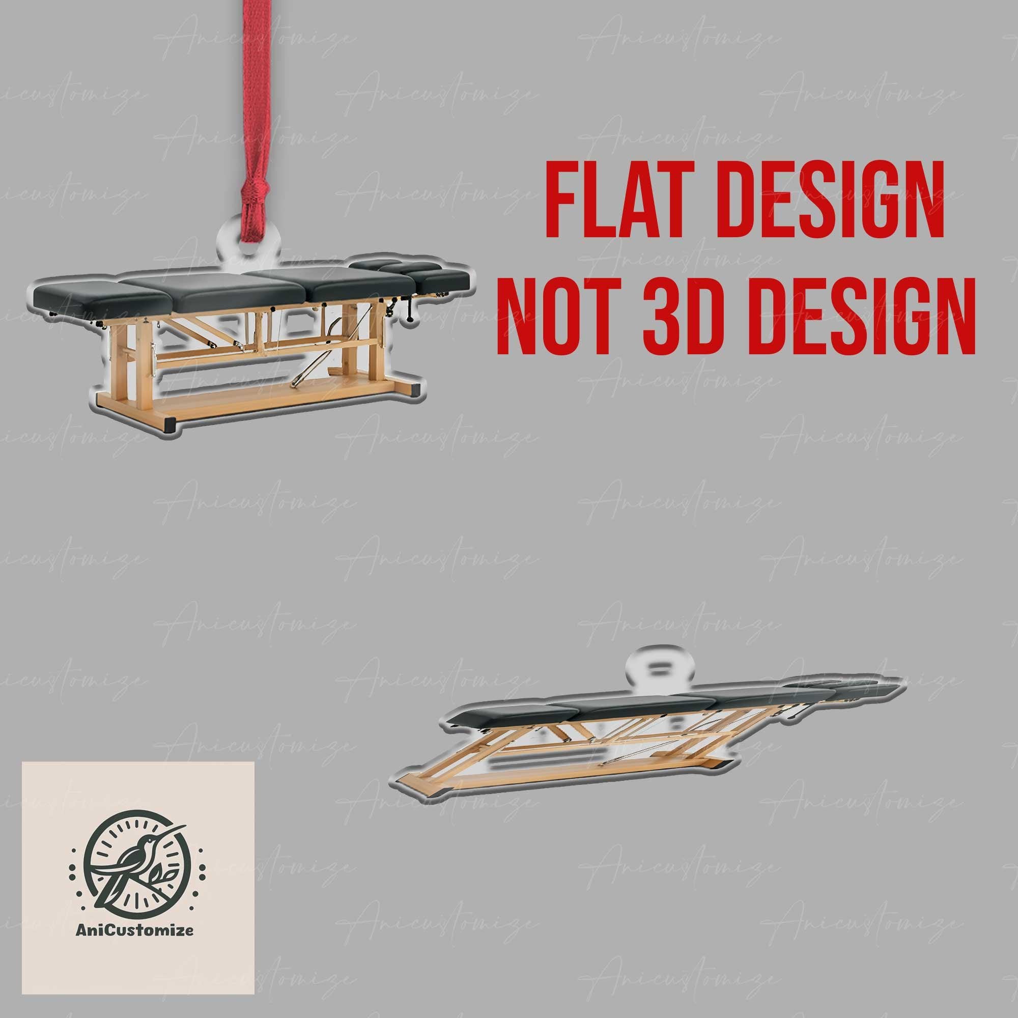 2D FLAT Chiropractic Table Ornament, Xmas Chiropractor Gift, Christmas Gift For Doctor, Bone Doctor Gift, Dr Gift, Xmas Tree Hanging