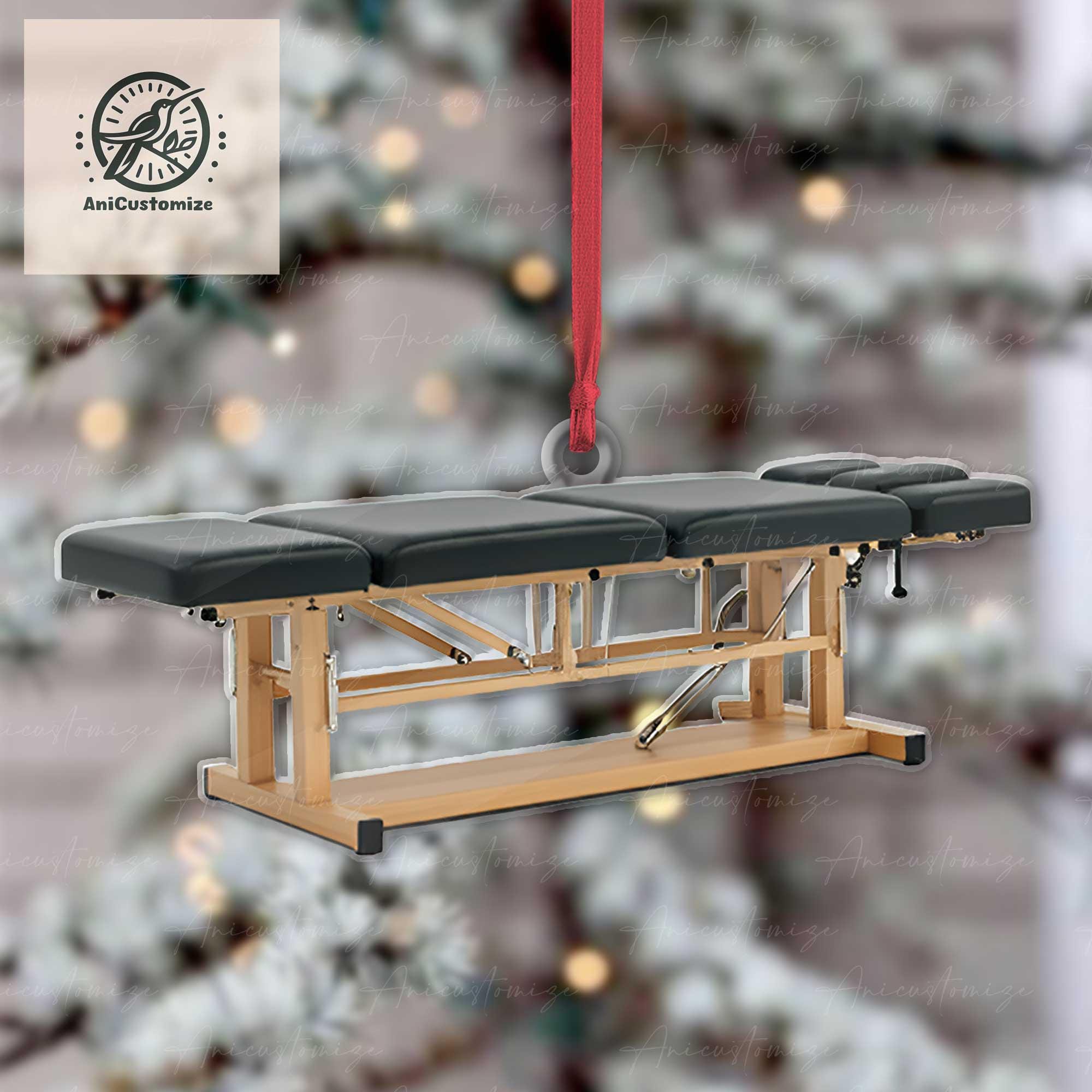 2D FLAT Chiropractic Table Ornament, Xmas Chiropractor Gift, Christmas Gift For Doctor, Bone Doctor Gift, Dr Gift, Xmas Tree Hanging