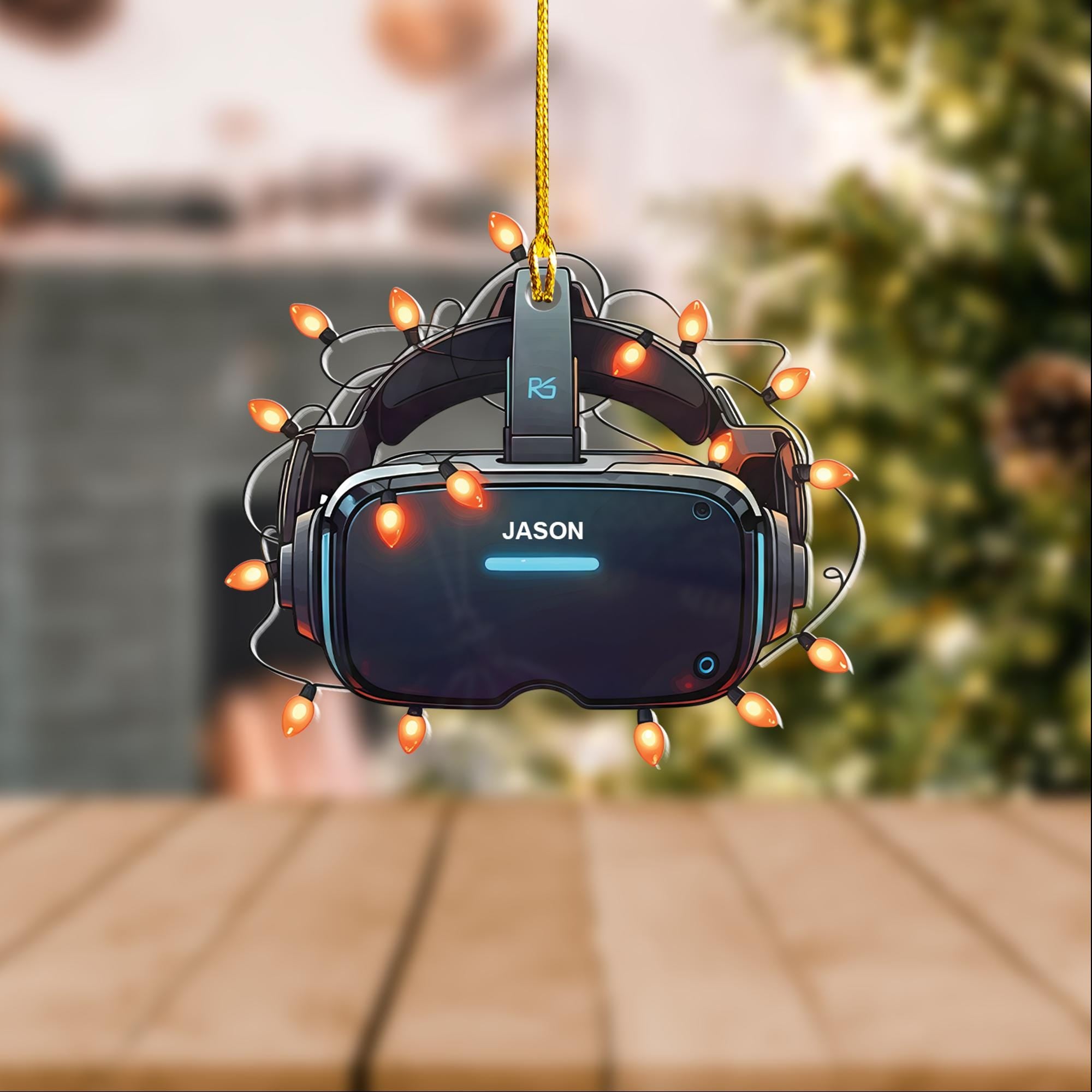 Personalized gaming VR HEADSET ornament, gaming gear ornament, xmas gift for gamer, gamer VR ornament, gaming lovers gift