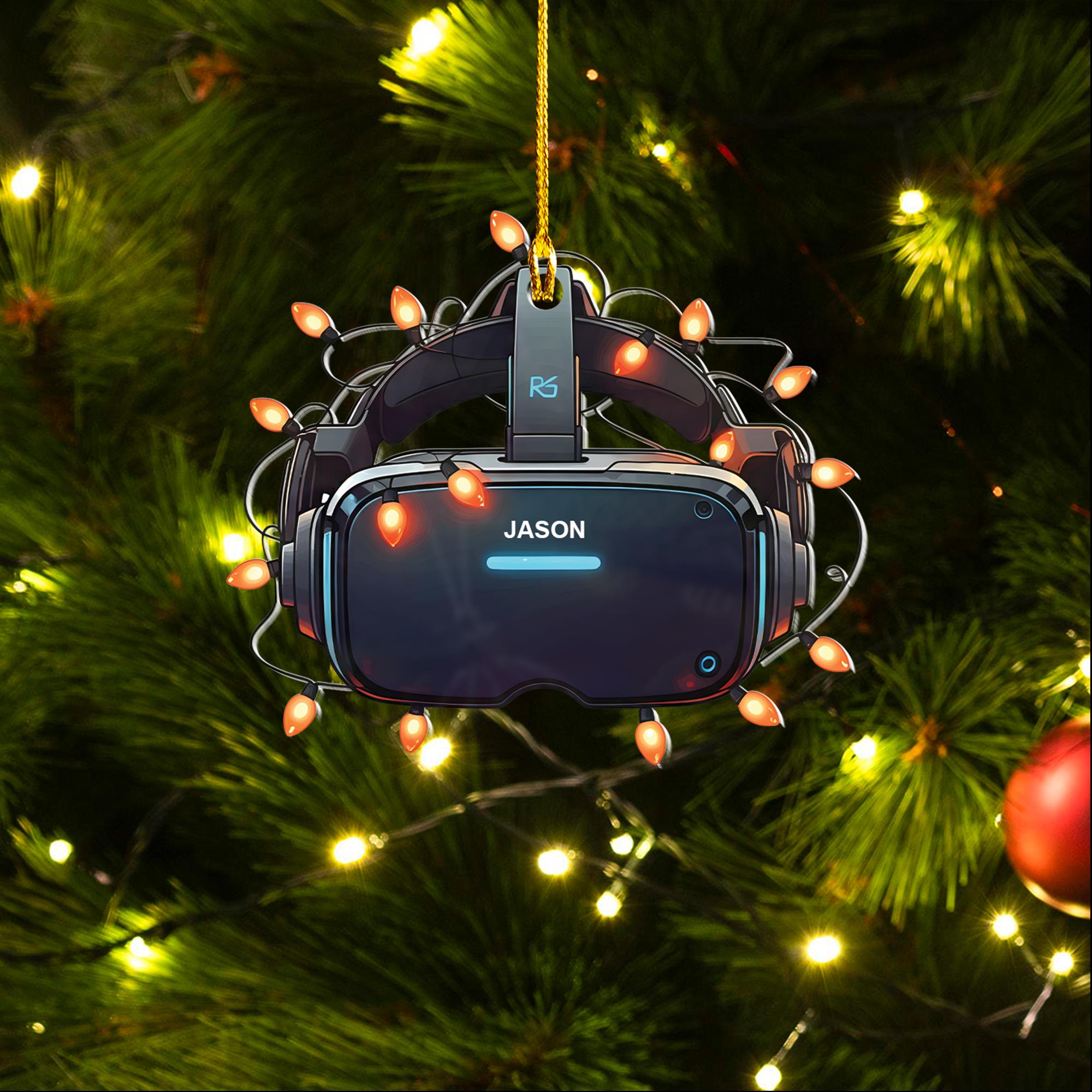 Personalized gaming VR HEADSET ornament, gaming gear ornament, xmas gift for gamer, gamer VR ornament, gaming lovers gift