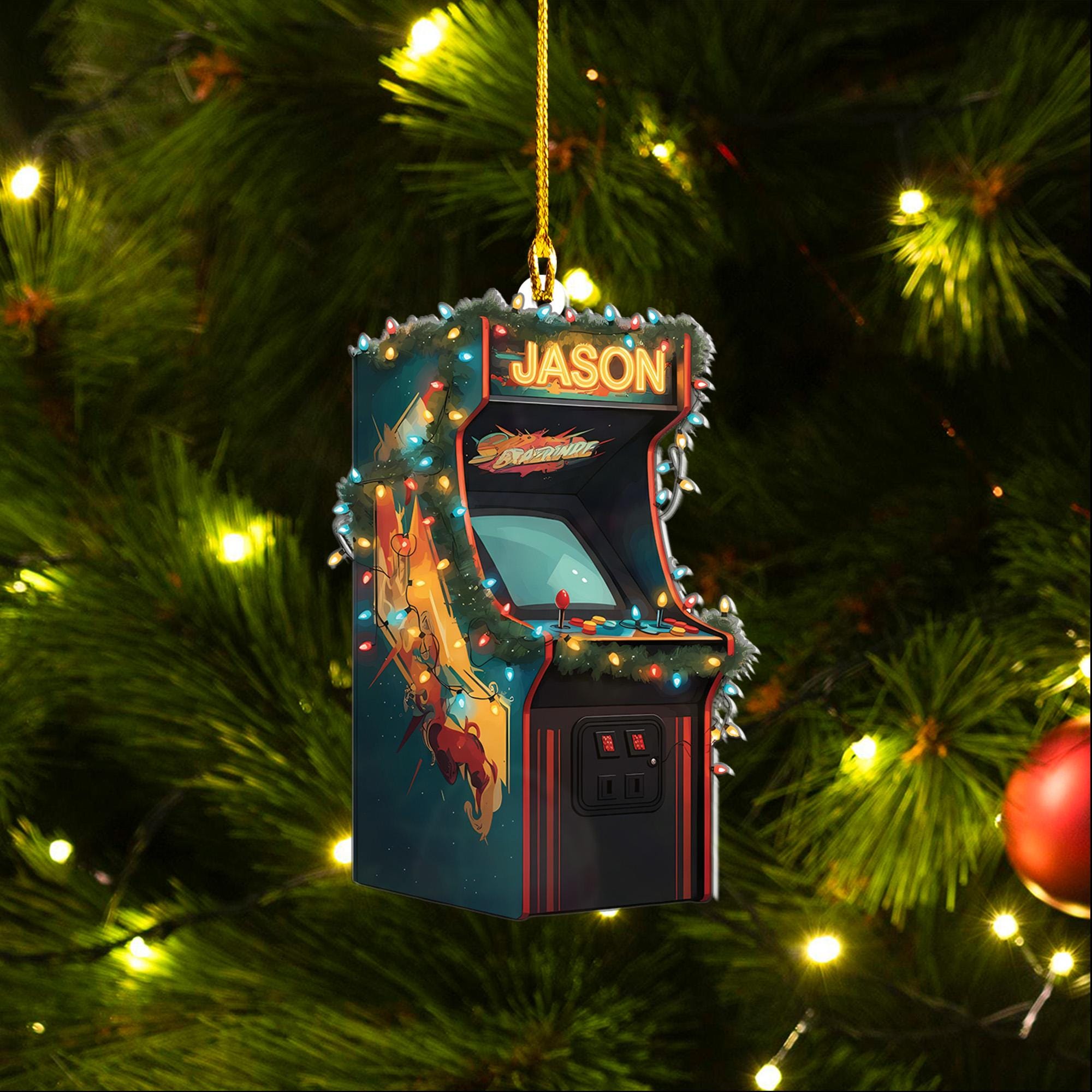 Personalized Arcade Game ornament, gaming gear ornament, xmas gift for gamer, Arcade Game gamer ornament, gaming lovers gift