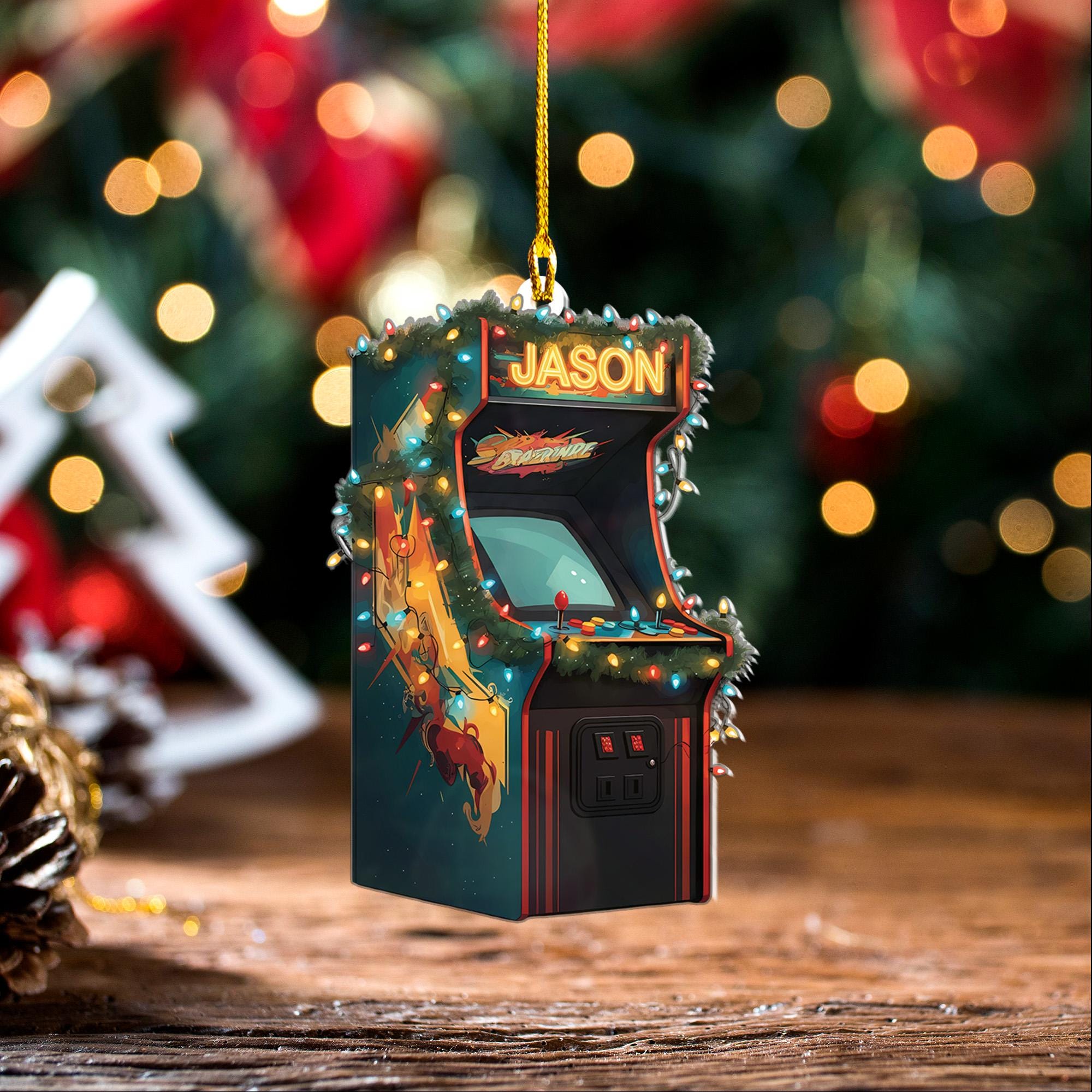 Personalized Arcade Game ornament, gaming gear ornament, xmas gift for gamer, Arcade Game gamer ornament, gaming lovers gift