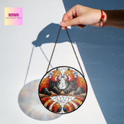 Red Panda Couple GLASS Suncatcher, Red Panda Lover Decor, red panda Suncatcher, anniversary gift, Valentine idea gift, suncatcher ornament