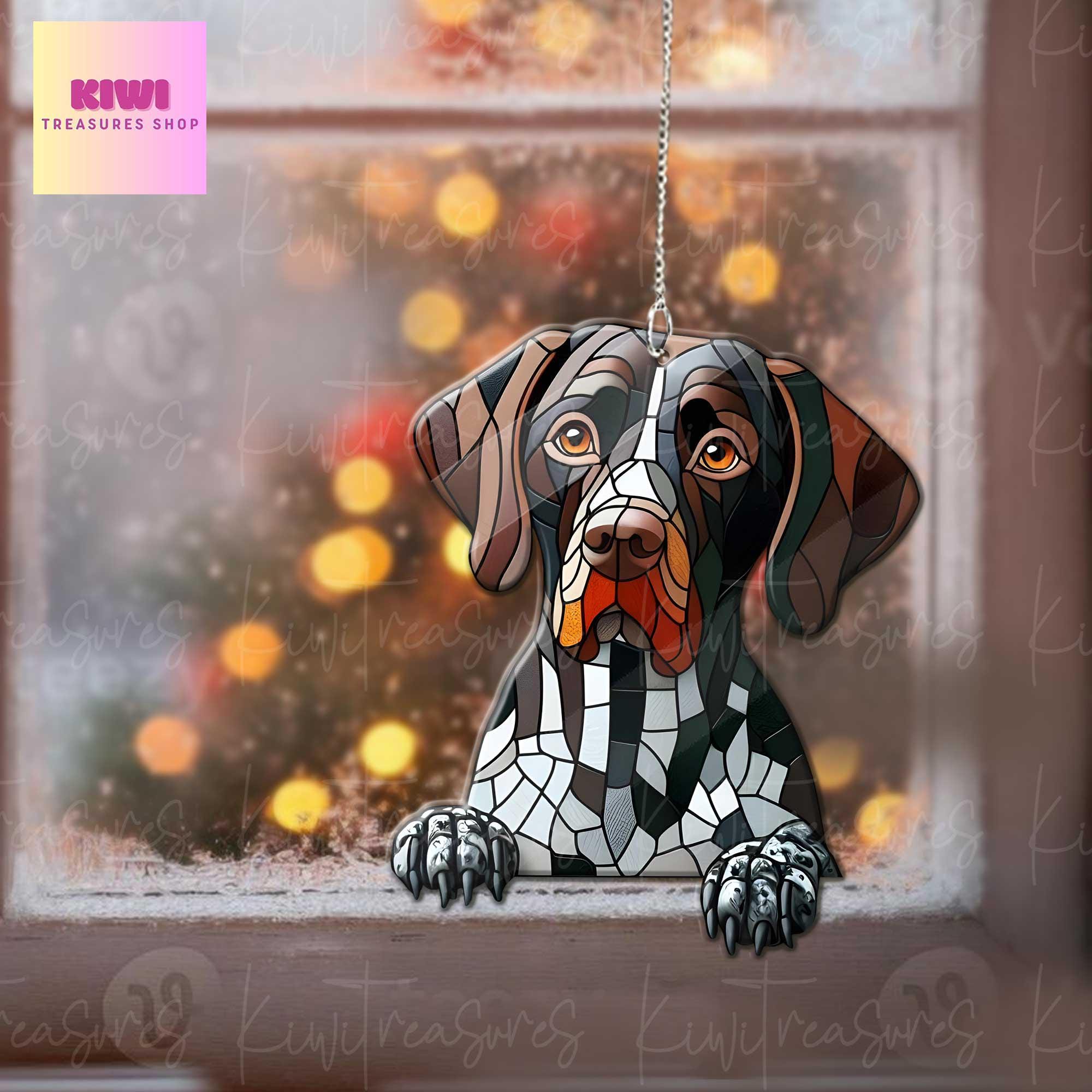 German Shorthair pointer peeking Acrylic Window Hanging, dog Mom gift, NOT Suncatcher, Cute dog, memorial gift, german dog lover
