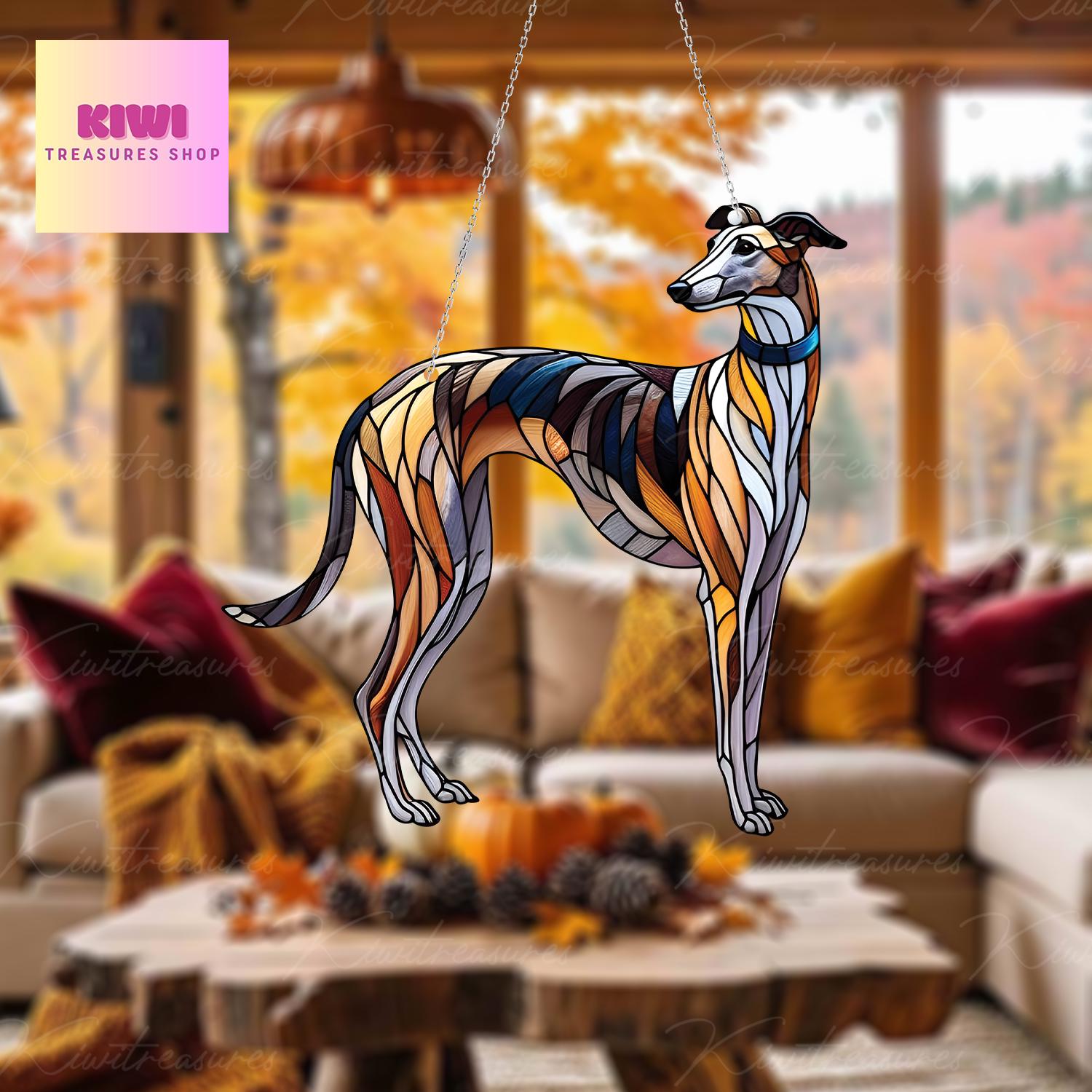 Greyhound Acrylic Window Hanging, dog Mom gift, NOT Suncatcher, greyhound dog, memorial gift, greyhound dog