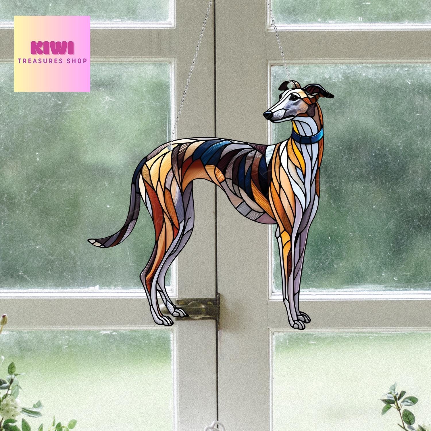 Greyhound Acrylic Window Hanging, dog Mom gift, NOT Suncatcher, greyhound dog, memorial gift, greyhound dog