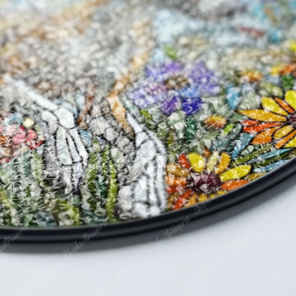 Whippet dog among wildflowers GLASS Suncatcher Hanging, whippet dog suncatcher hanging, dog mom gift, whippet dog lover