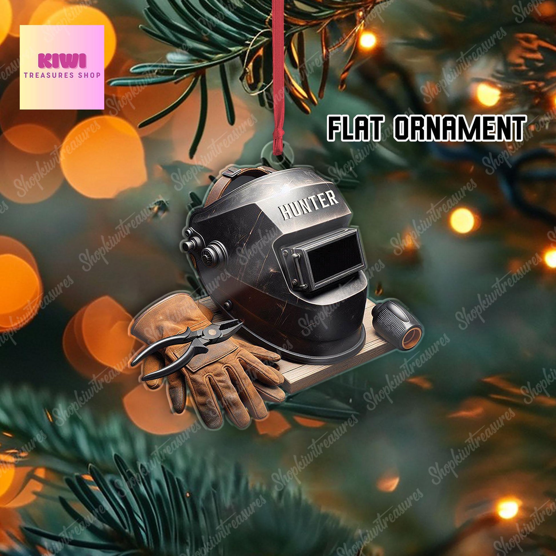 Custom Welder Mask Acrylic Ornament, 2d Flat Ornament, Welder ornament, Welding supplies ornament, gift for welder, gift for dad