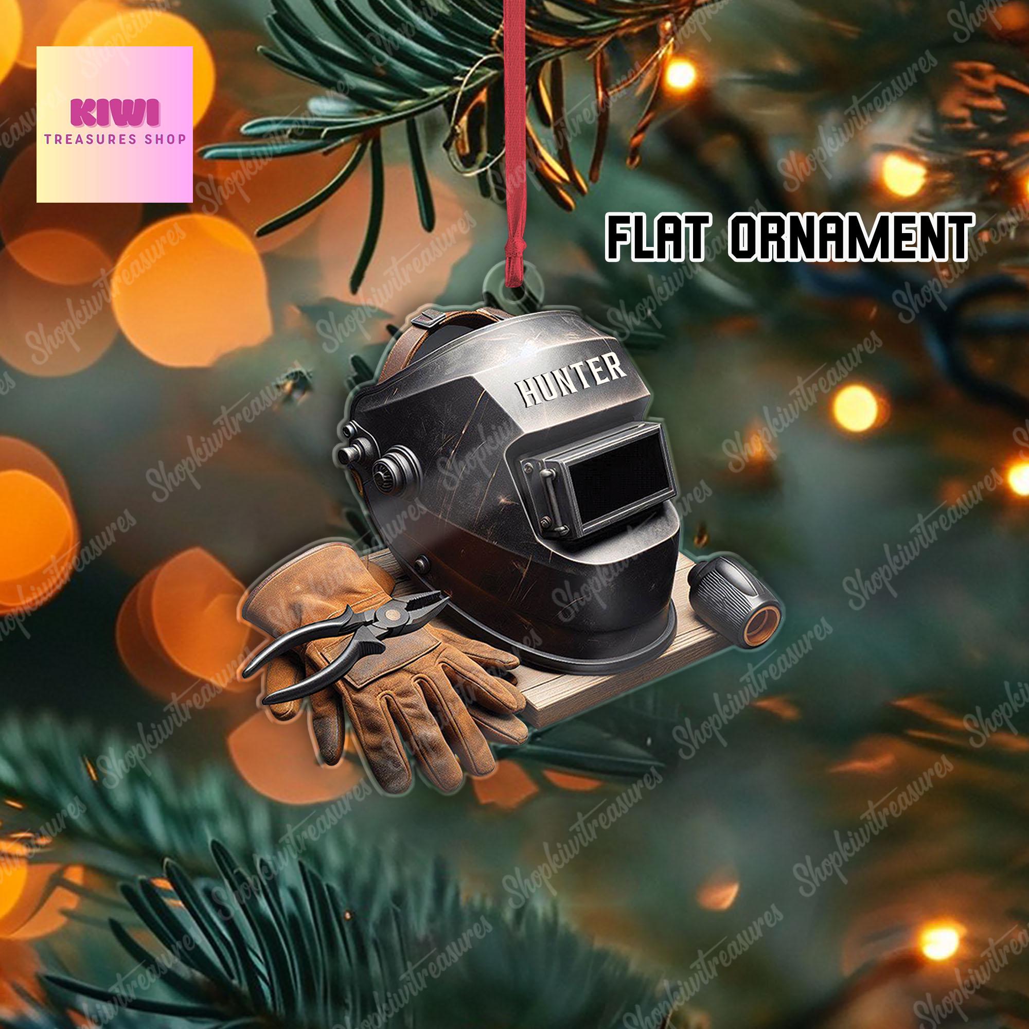 Custom Welder Mask Acrylic Ornament, 2d Flat Ornament, Welder ornament, Welding supplies ornament, gift for welder, gift for dad