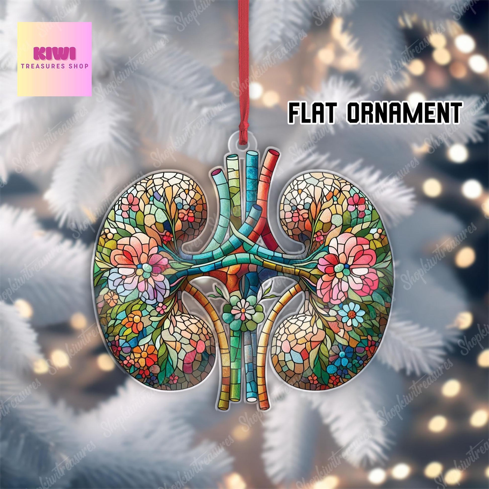 Anatomical kidneys Ornament, Flat 2D kidneys ornament, gift for Dialysis Nurse, Double Kidney ornament, Kidney Nurse, nurse crew gift