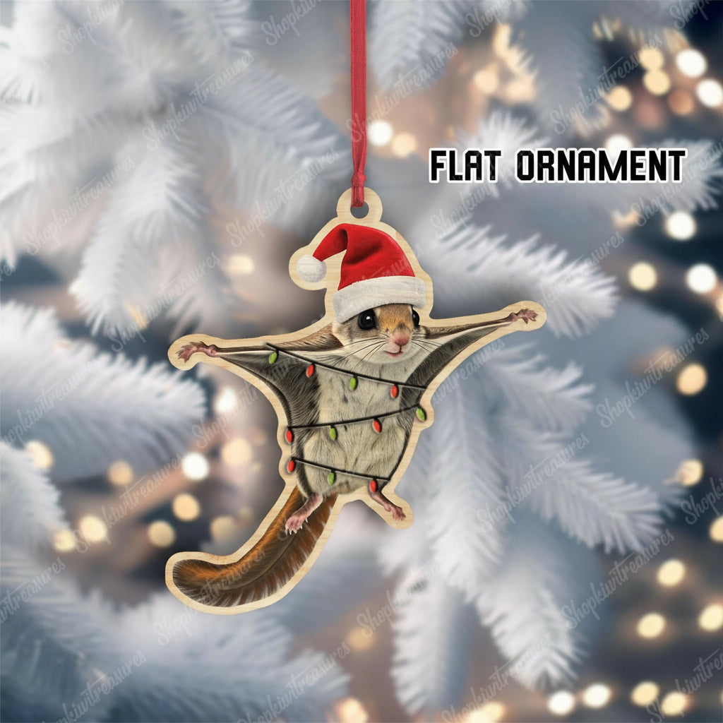 Custom name flying squirrel Ornament, 2D Flat squirrel Ornament, Perfect gift for kids, squirrel lover gift, Funny squirrel, exchange gift