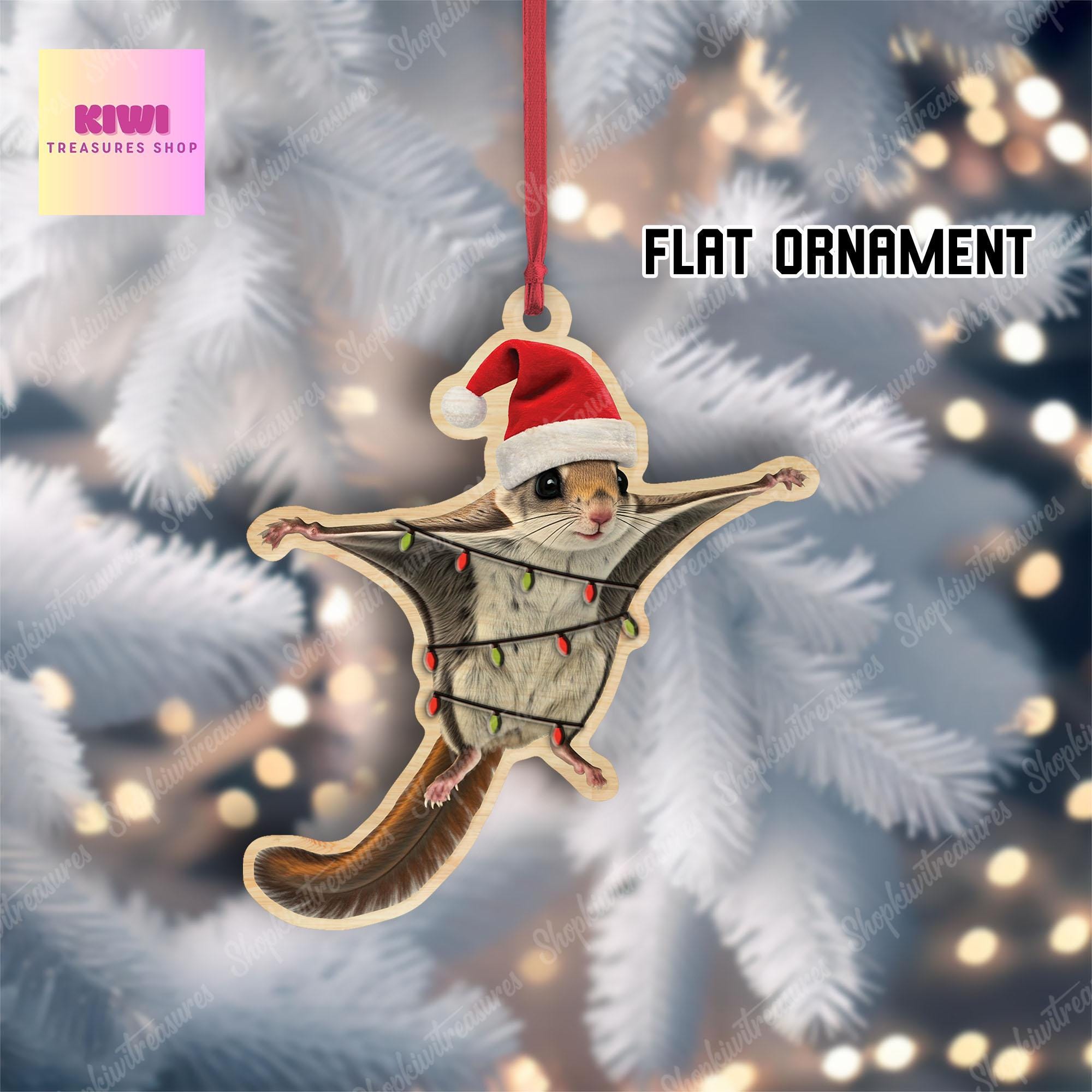 Custom name flying squirrel Ornament, 2D Flat squirrel Ornament, Perfect gift for kids, squirrel lover gift, Funny squirrel, exchange gift