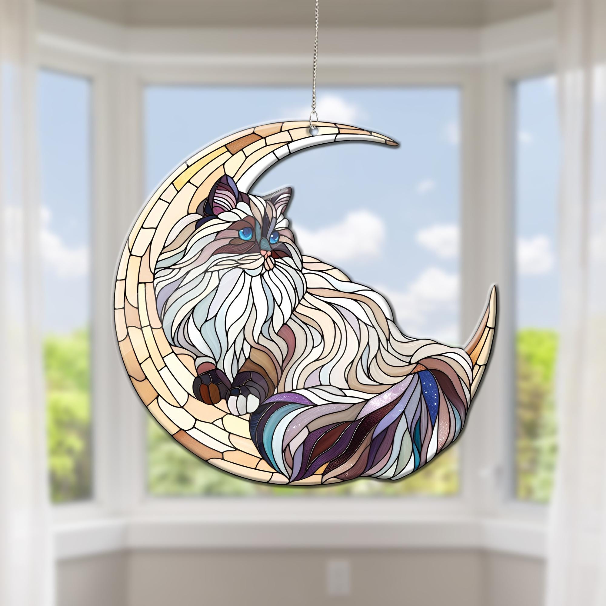 Ragdoll cat Acrylic Window Hanging, Cat Mom gift, Cat lover, ragdoll owner gift, memorial idea gift, window decoration, not glass